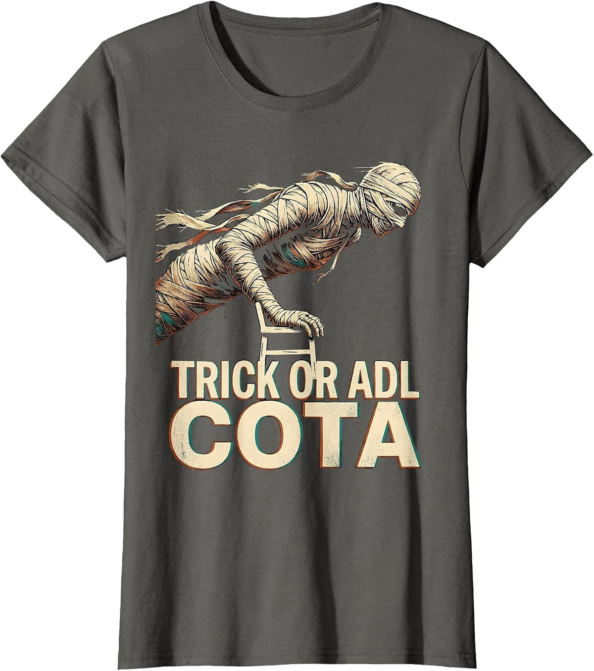 Women's Trick Or ADL COTA Physical Therapy Halloween Trick T-Shirt - Asphalt Grey