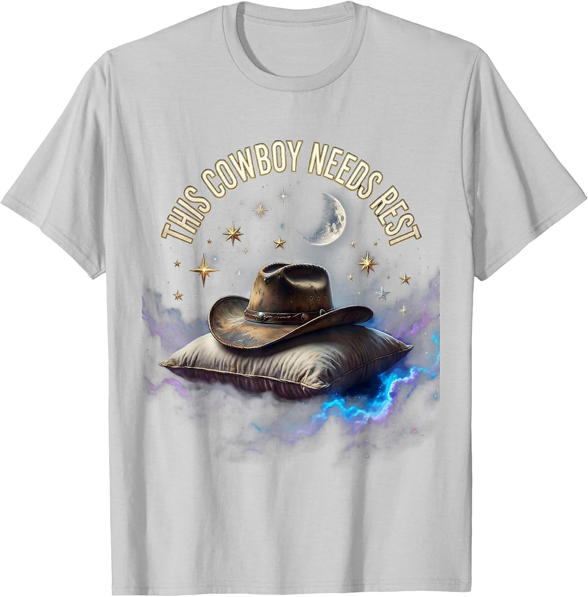 Men's This Cowboy Needs Rest Funny Western Design T-Shirt - Silver Grey