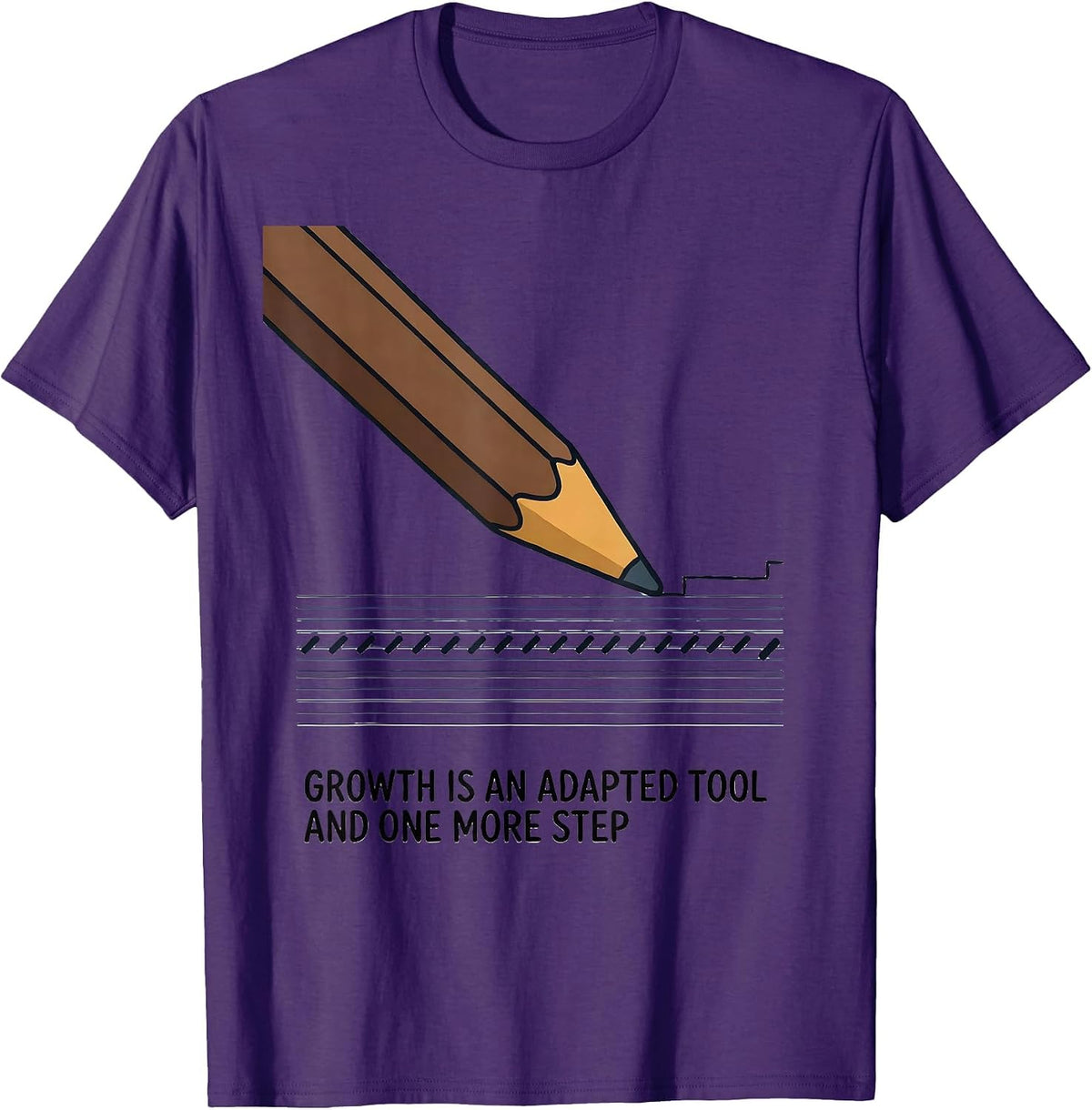 Growth Is An Adapted Tool And One More Step Teacher T-Shirt - Purple