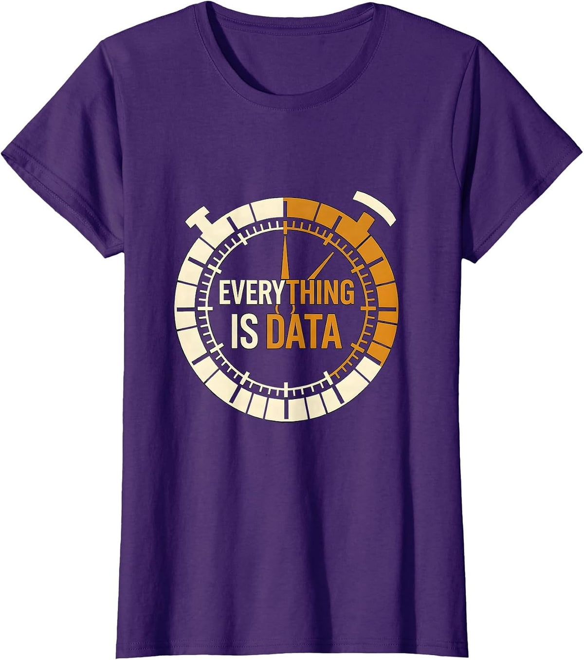 Women's Everything Is Data Stencil Graphic SPED Teacher Appreciation T-Shirt - Purple