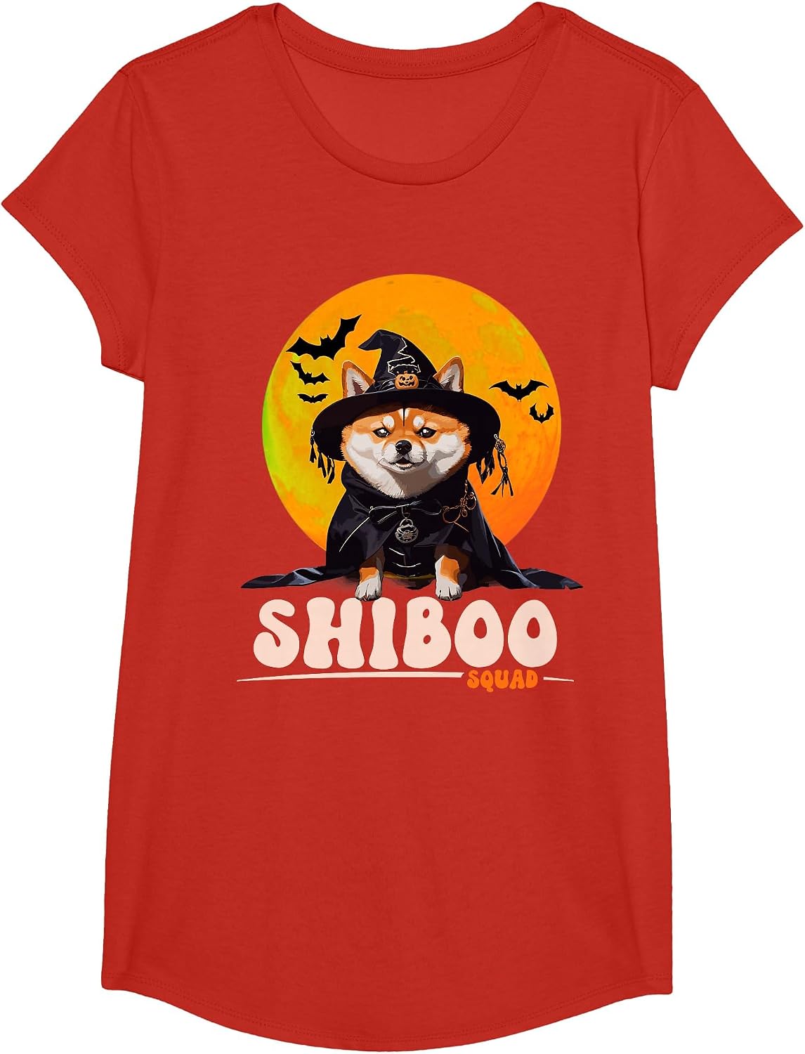 Shiboo Inu Halloween Shiba Inu Boys Girls Dog T-Shirt - Girls Red