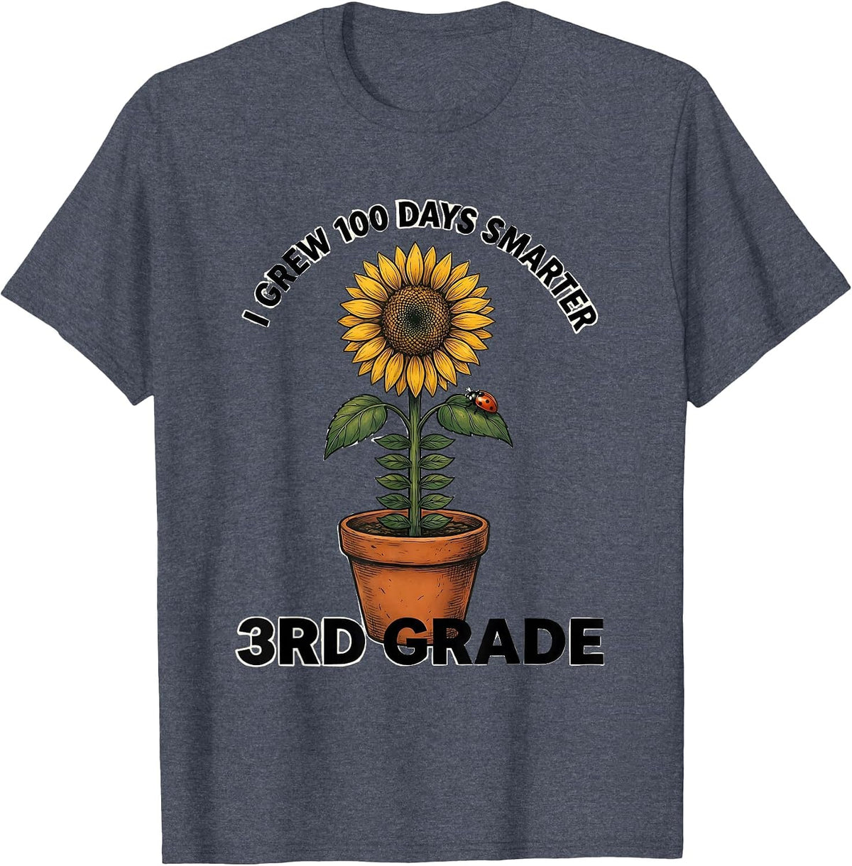 I Grew 100 Days Smarter — 3rd Grade Playful Teacher T-Shirt - Heather Blue