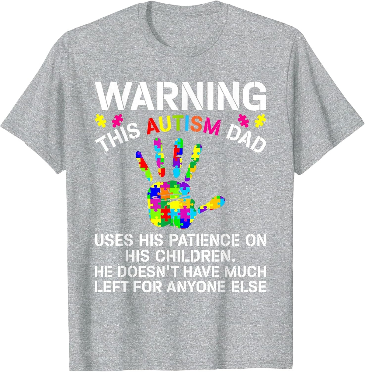 Proud Autism Dad Awareness Father Day Autistic Son Daughter T-Shirt - Heather Grey