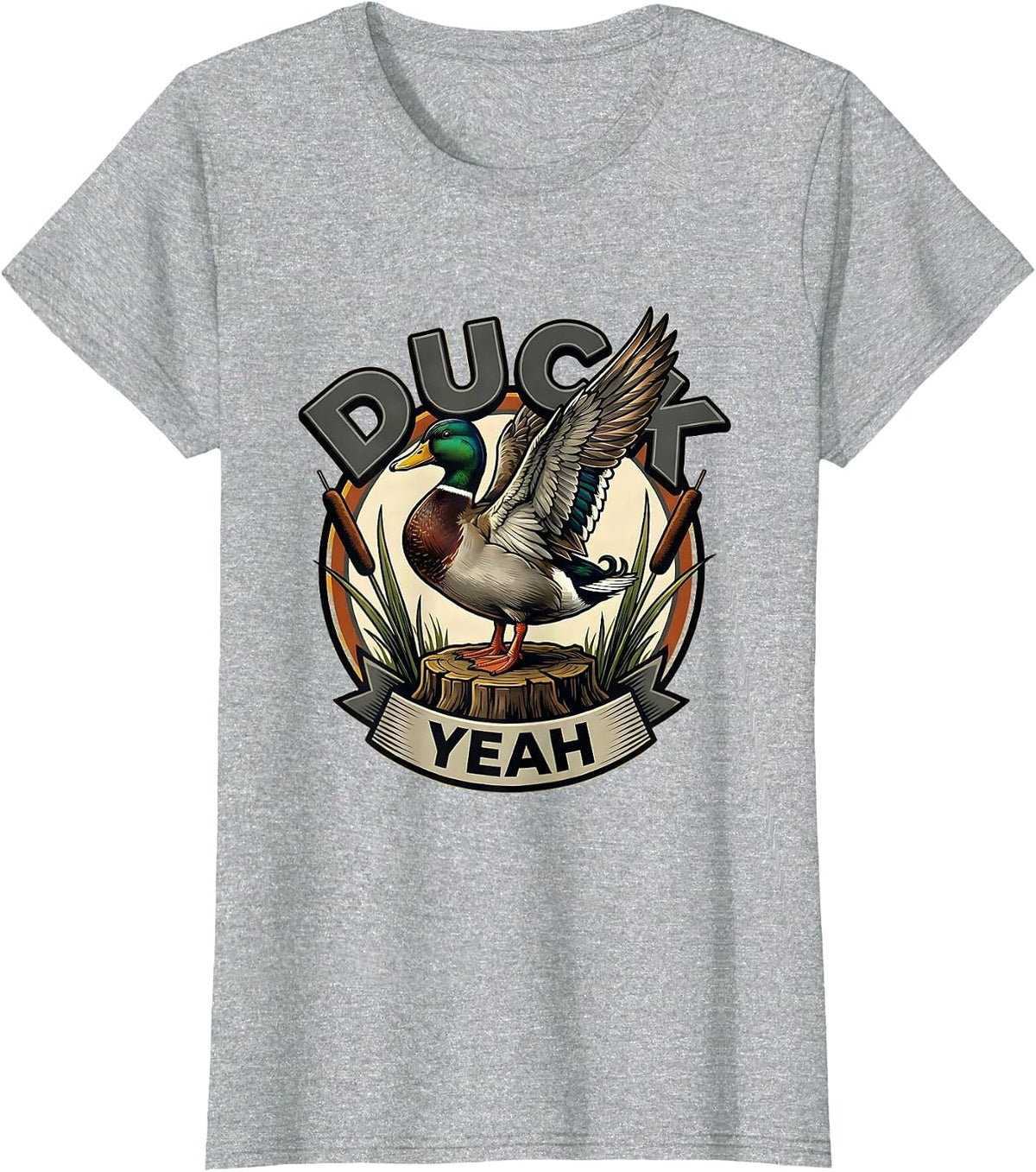 Duck Yeah Funny Duck Hunter Waterfowl Hunting Humor T-Shirt - Heather Grey