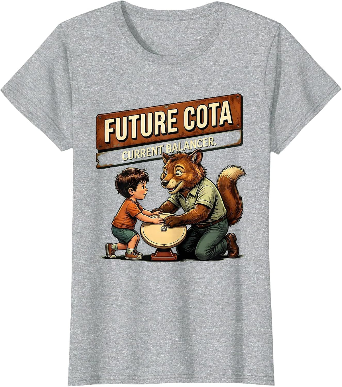 Women's Future COTA Current Balancer Retro Pediatric Occupational T-Shirt - Heather Grey