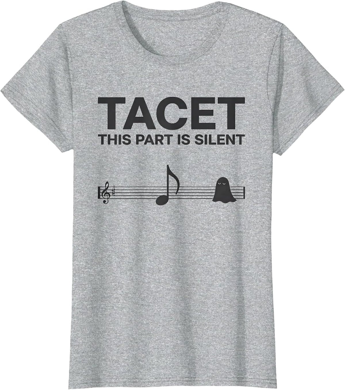 Women's Tacet This Part Is Silent Whimsical Art Teacher Halloween T-Shirt - Heather Grey