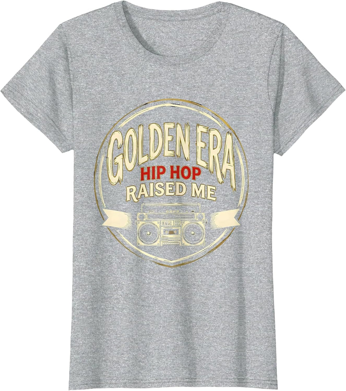 Women's Golden Era Hip Hop Raised Me Nostalgic 90s Rap Lyric Quote T-Shirt - Heather Grey