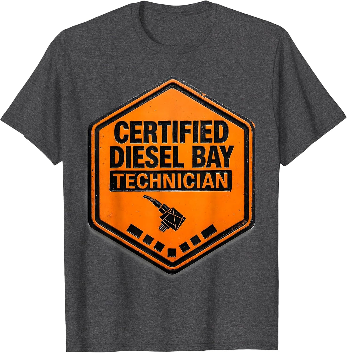 Certified Diesel Bay Technician Funny Car Guy Trucker T-Shirt - Dark Heather Grey