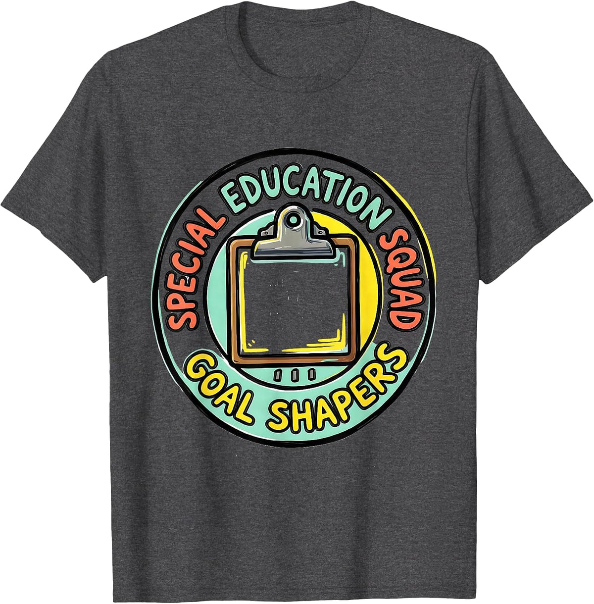 Men's Special Education Squad Goal Shapers Teacher Appreciation T-Shirt - Dark Heather Grey