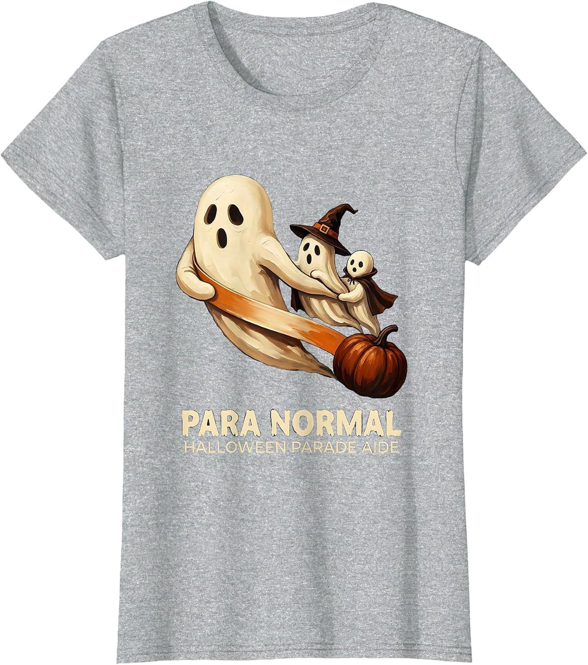 Para Normal Halloween Parade Aide Ghost Para Teacher Aide T-Shirt - Heather Grey