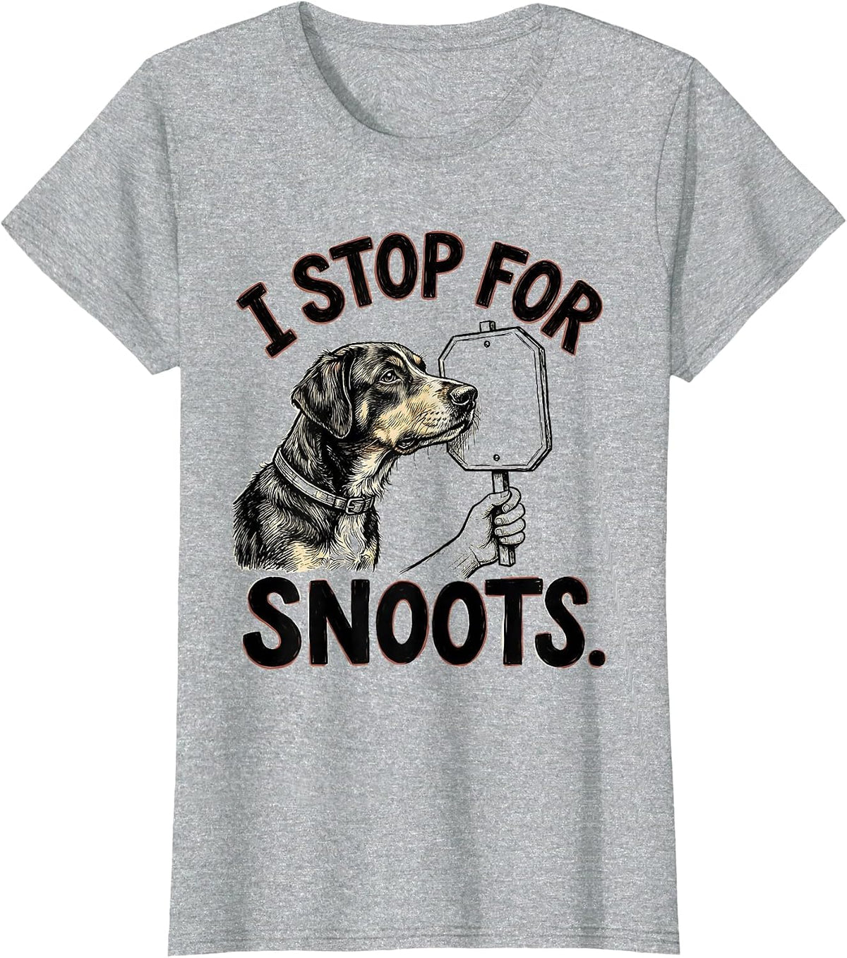 I Stop For Snoots Funny Dog Lover Pitbull Humor Gift T-Shirt - Heather Grey