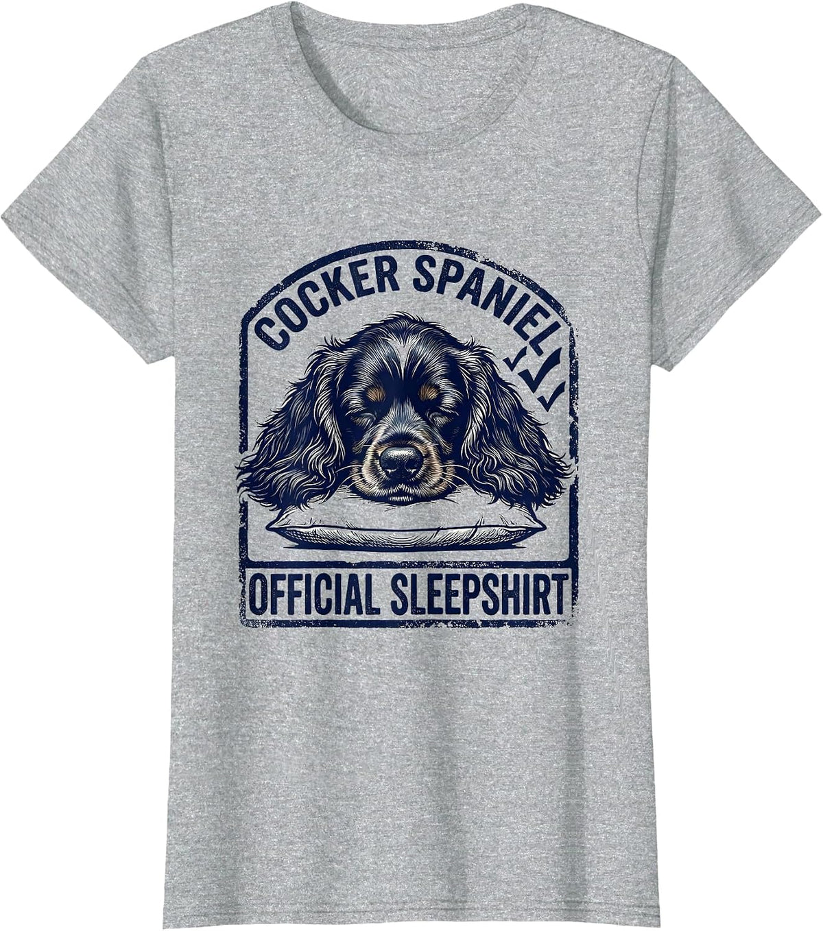 Cocker Spaniel Official Sleepshirt Rubber Stamp Dog Lover T-Shirt - Heather Grey