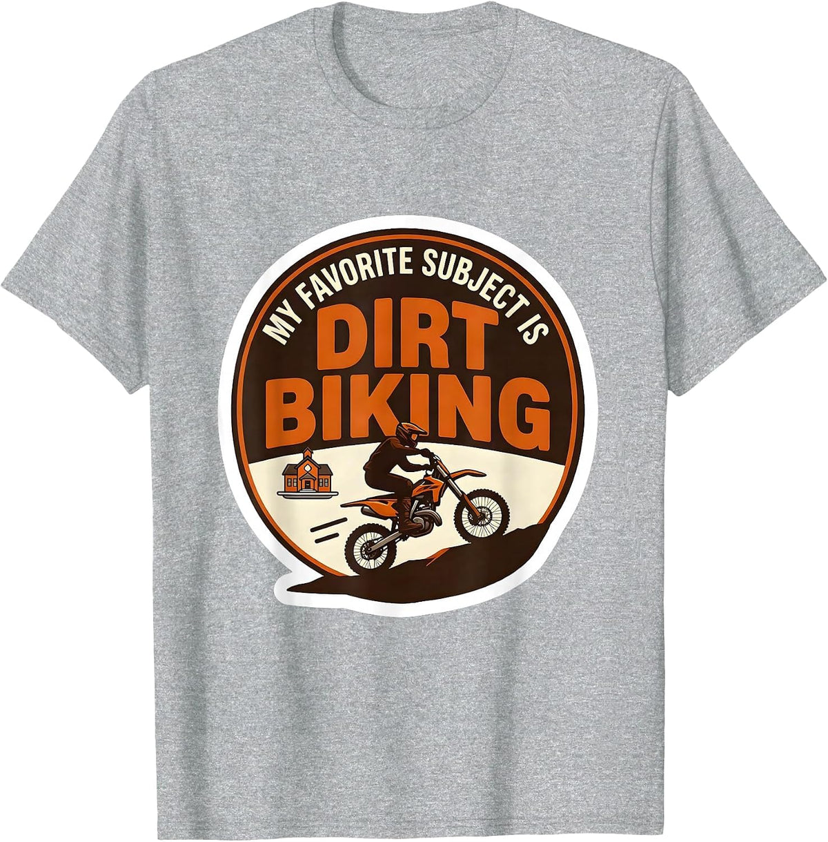 Men's My Favorite Subject Is Dirt Biking Funny Dirt Bike Rider T-Shirt - Heather Grey