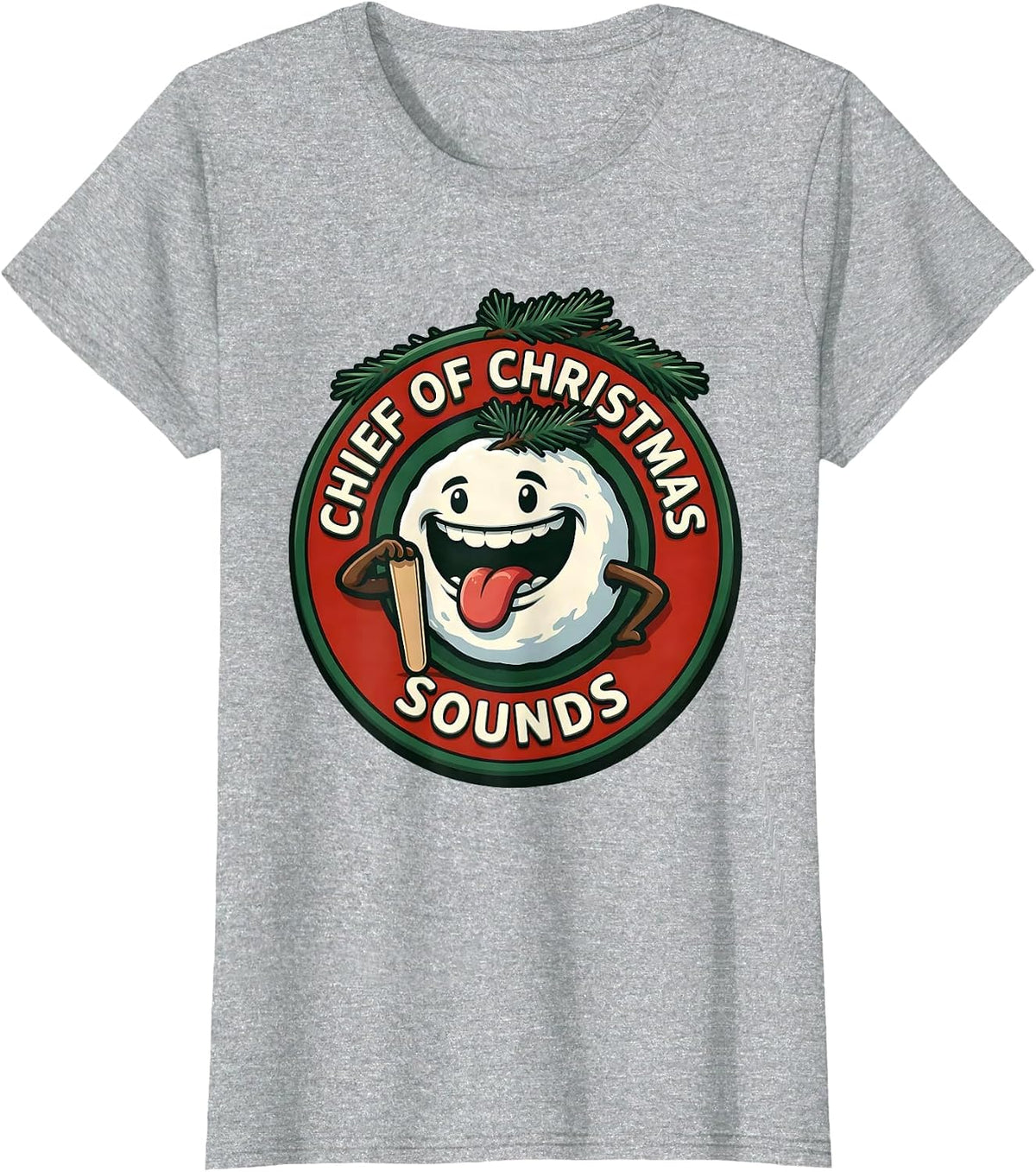 Women's Chief of Christmas Sounds Retro Groovy Speech Therapist SLP T-Shirt - Heather Grey