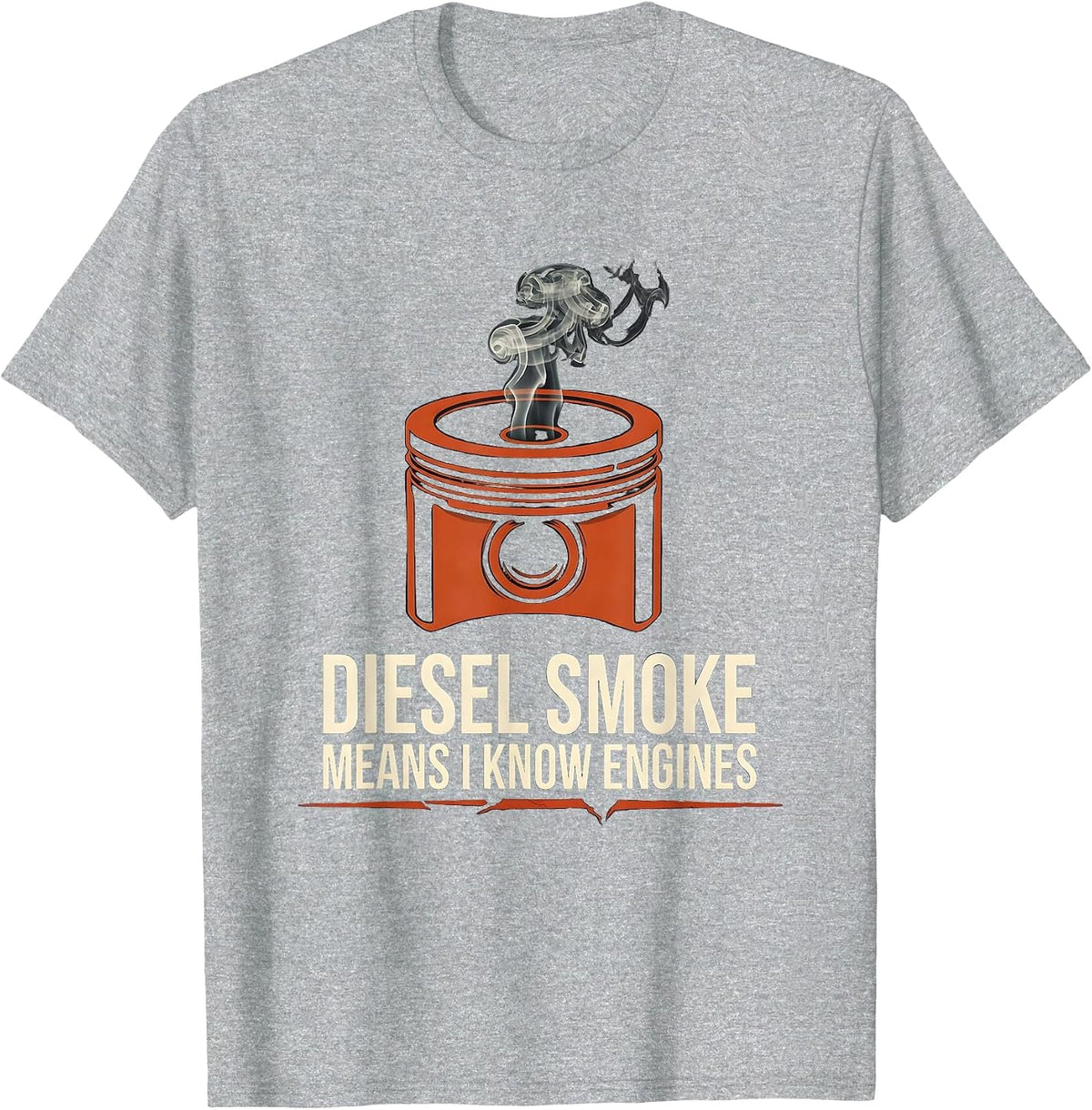 Men's Diesel Smoke Means I Know Engines Funny Diesel Mechanic T-Shirt - Heather Grey