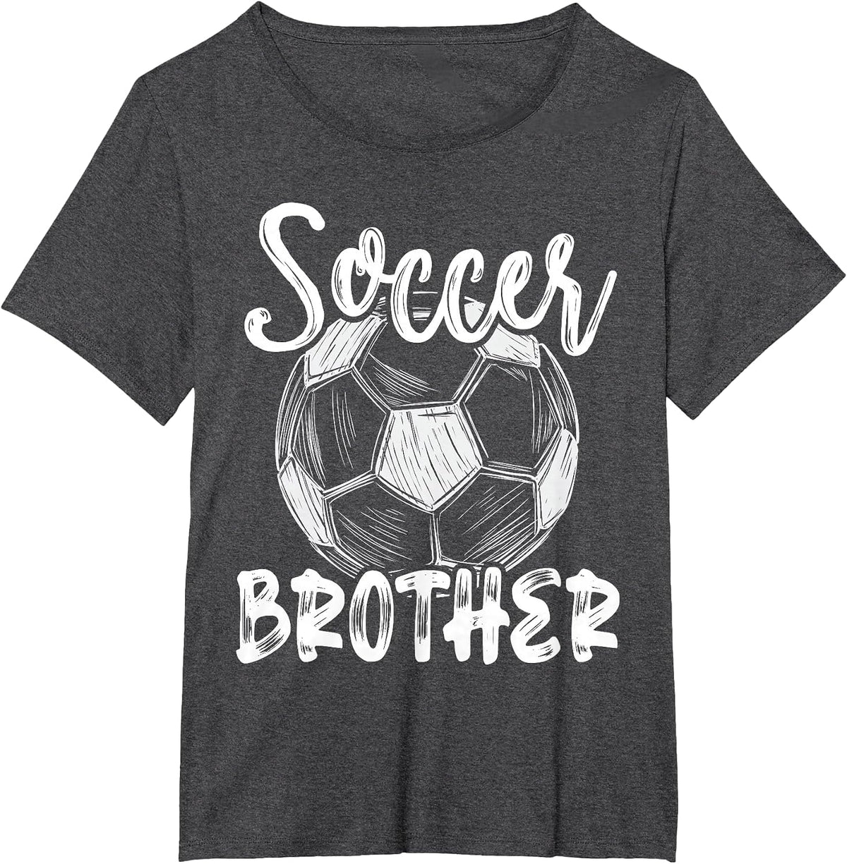 Soccer Brother Men Family Matching Team Player Soccer Ball T-Shirt - Dark Heather Grey