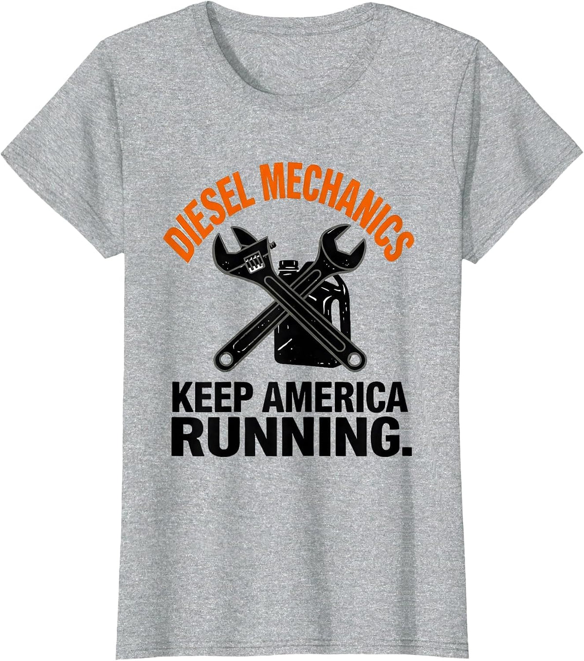 Diesel Mechanics Keep America Running Bold Screenprint T-Shirt - Heather Grey