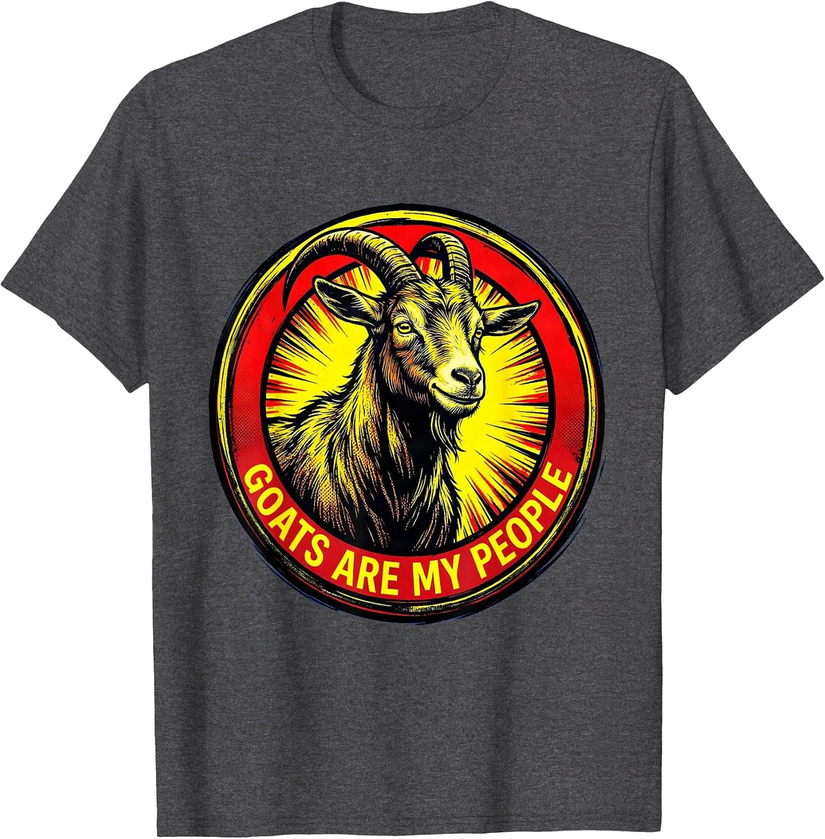 Goats Are My People Funny Goat Lover Design T-Shirt - Dark Heather Grey