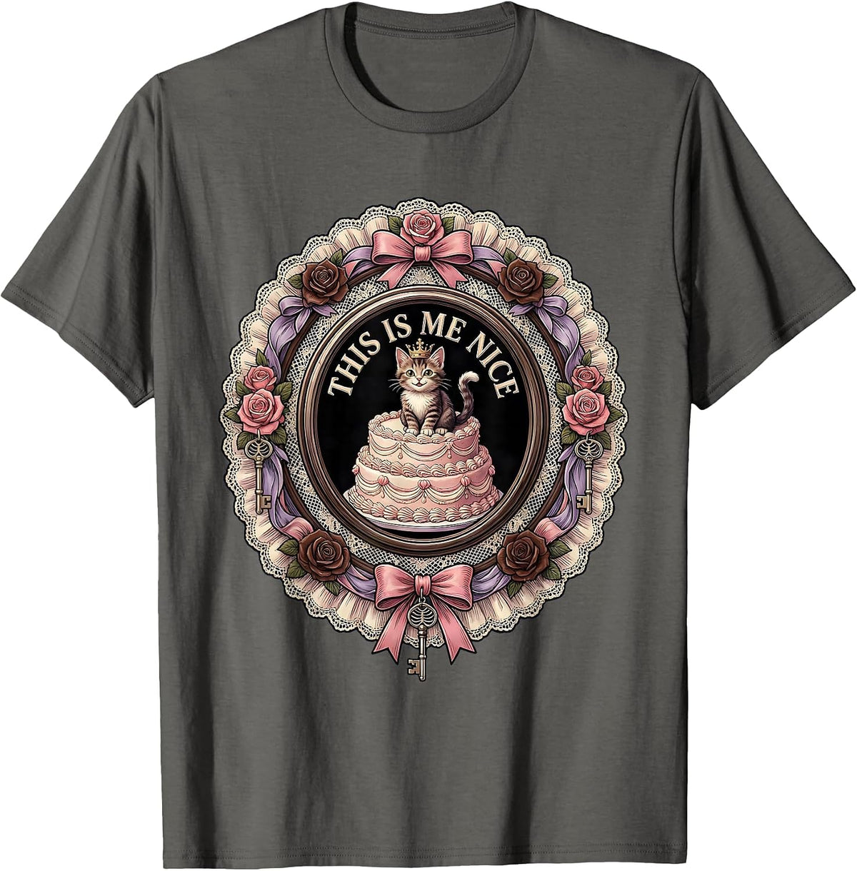 This Is Me Nice Funny Sarcastic Humor Design T-Shirt - Asphalt Grey