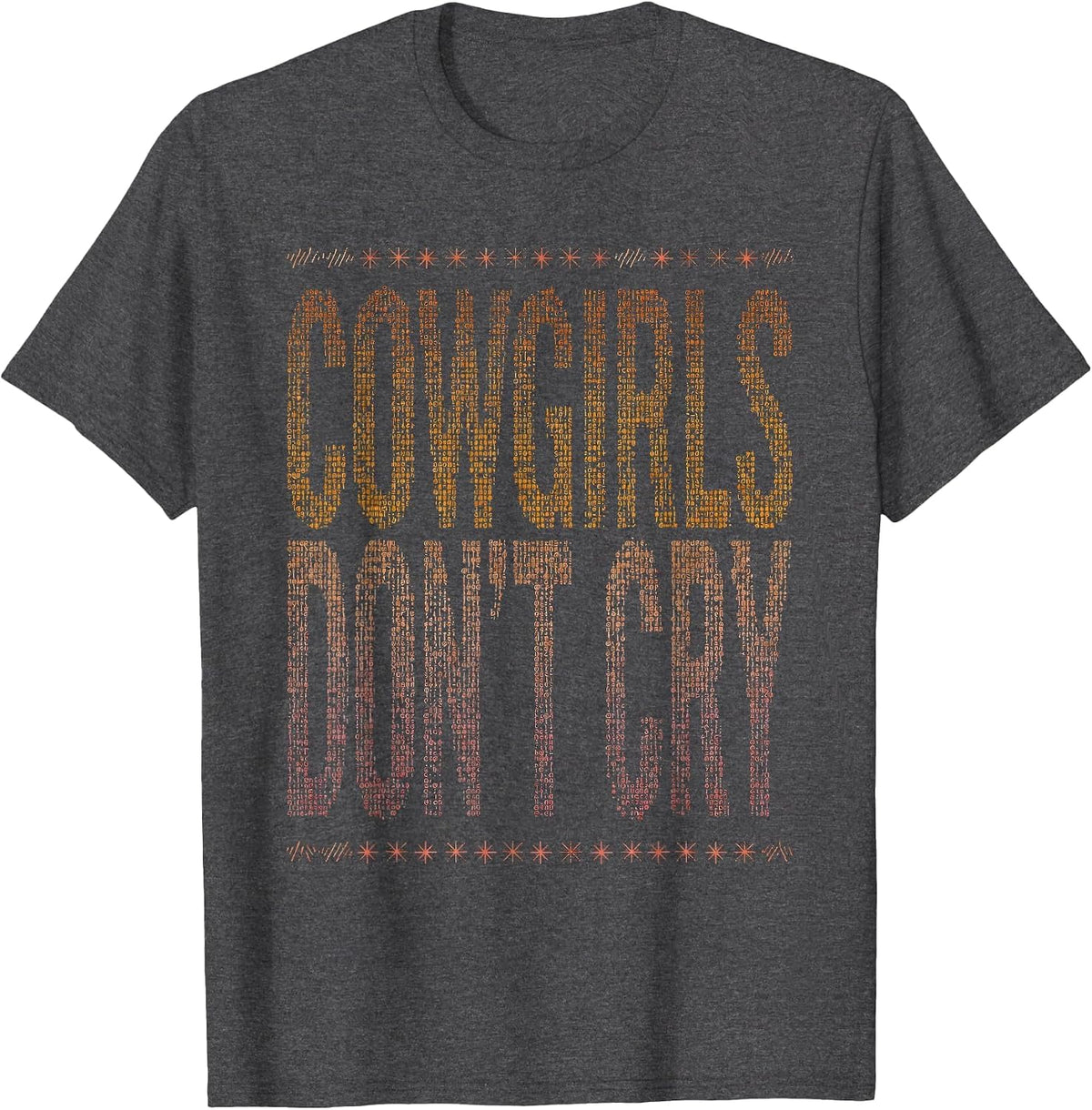 Men's Cowgirls Don't Cry Western Design T-Shirt - Dark Heather Grey