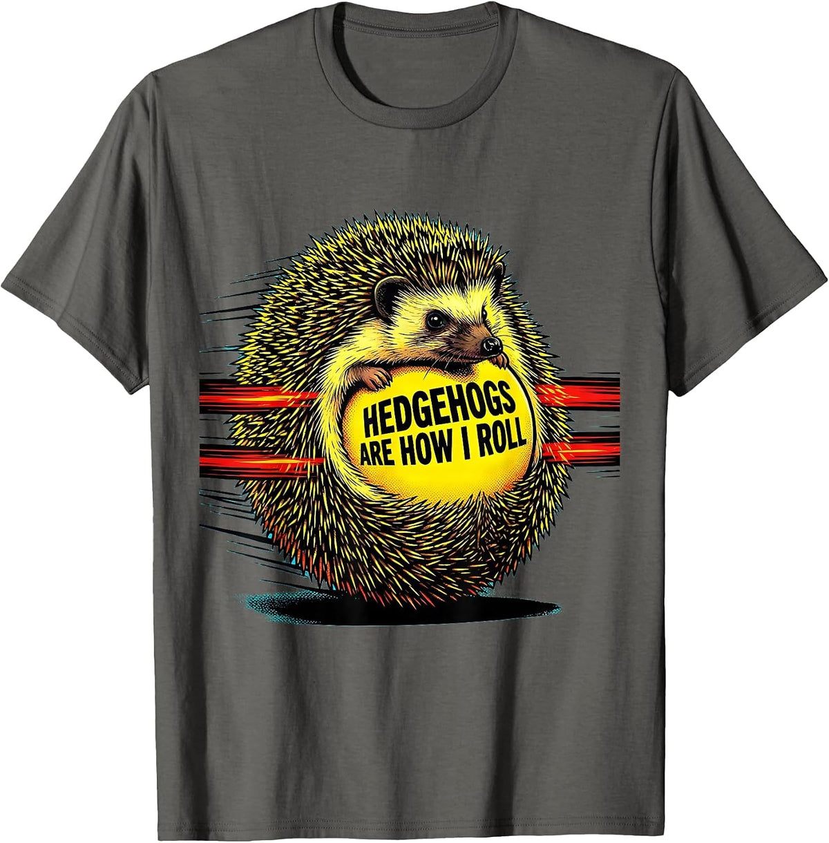 Men's Hedgehogs Are How I Roll Cute Hedgehog Lover Funny Novelty T-Shirt - Asphalt Grey