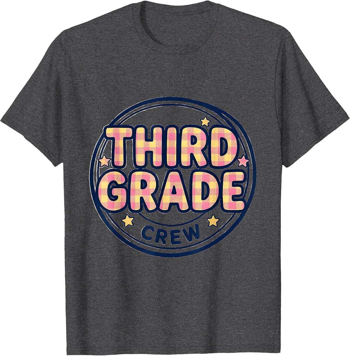 Third Grade Crew Back to School Teacher Student Kids T-Shirt - Dark Heather Grey