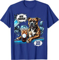 His Order, Then Mine Funny Pitbull Drinking Iced Coffee Meme T-Shirt - Royal Blue