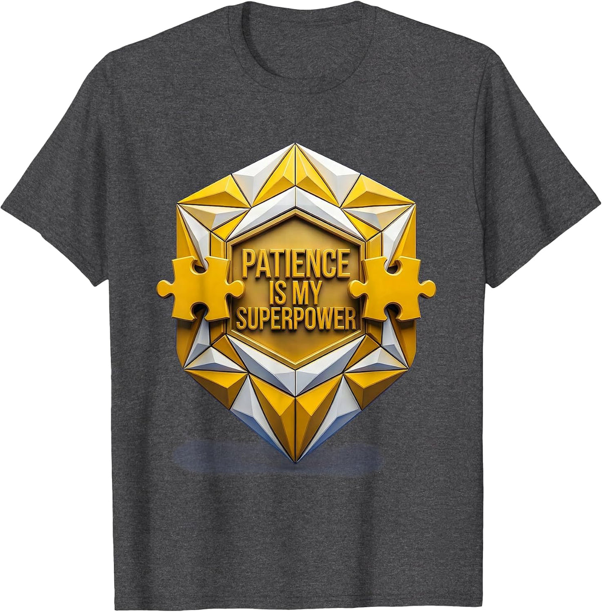 Patience Is My Superpower Sped Teacher Design T-Shirt - Dark Heather Grey