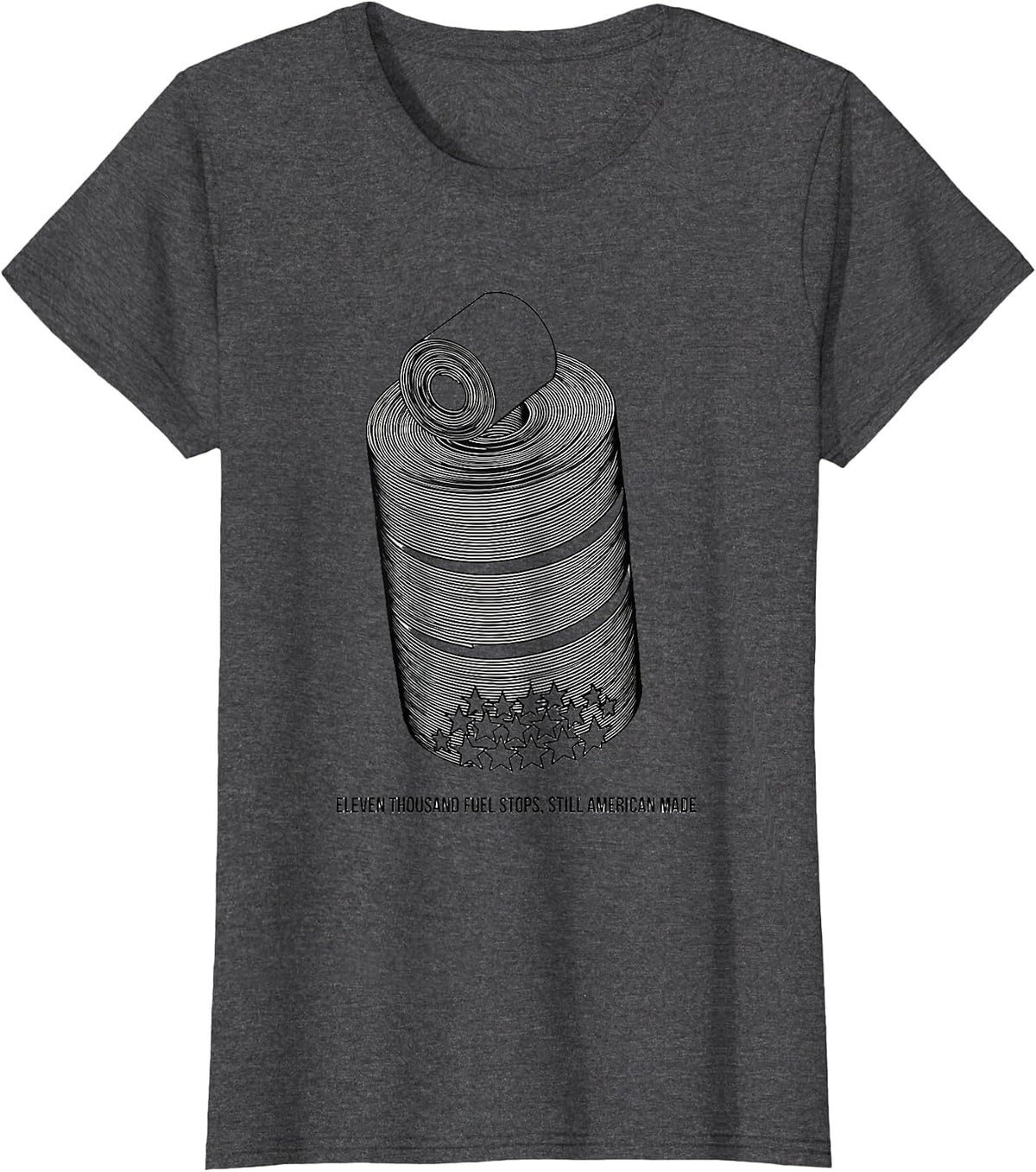 Women's Eleven Thousand Fuel Stops, Still American Made Trucker T-Shirt - Dark Heather Grey