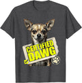Men's Certified Dawg Funny Chihuahua Meme Ironic Internet Humor T-Shirt - Dark Heather Grey