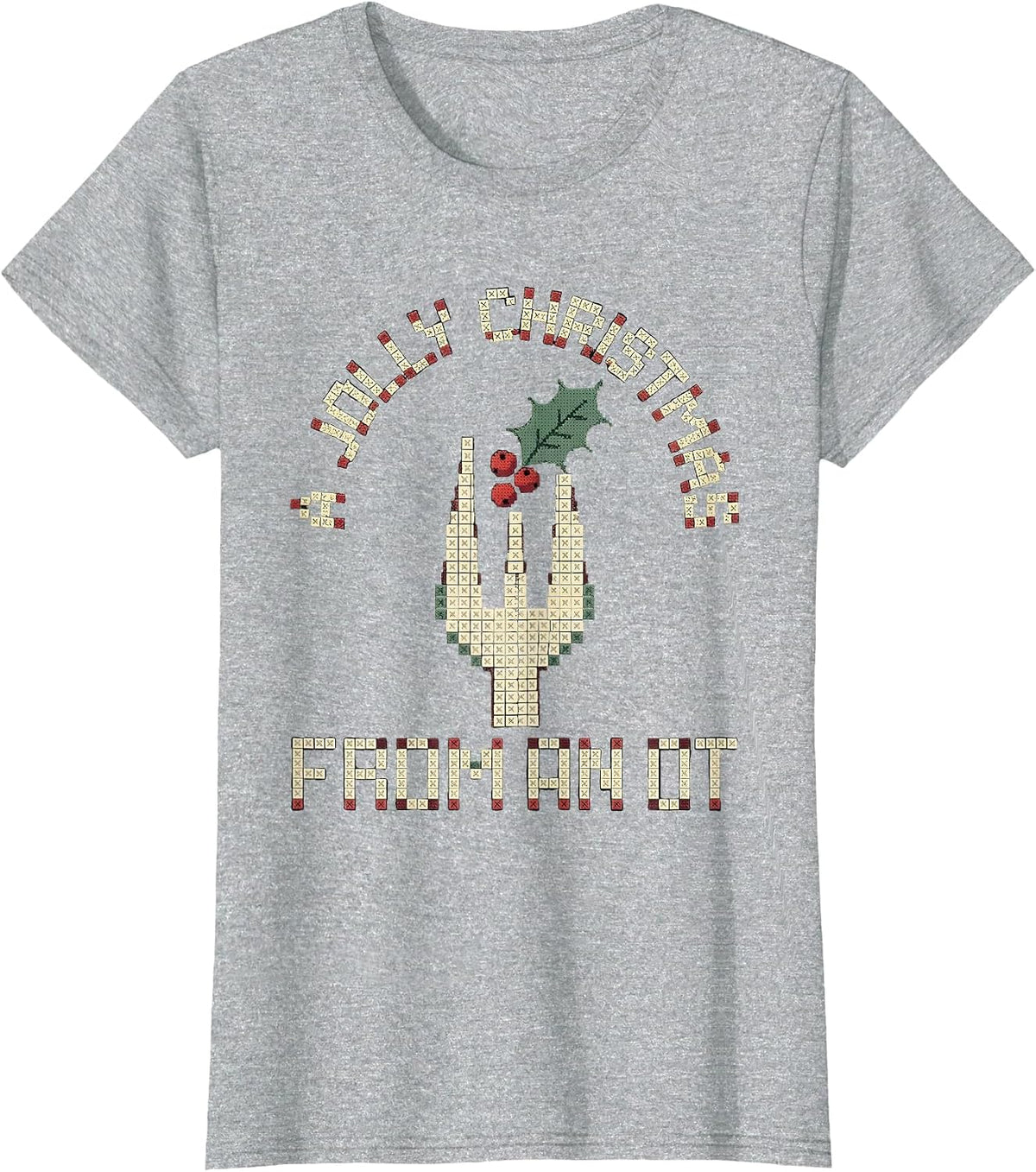 Women's A Jolly Christmas From An OT Occupational Therapy Holiday T-Shirt - Heather Grey