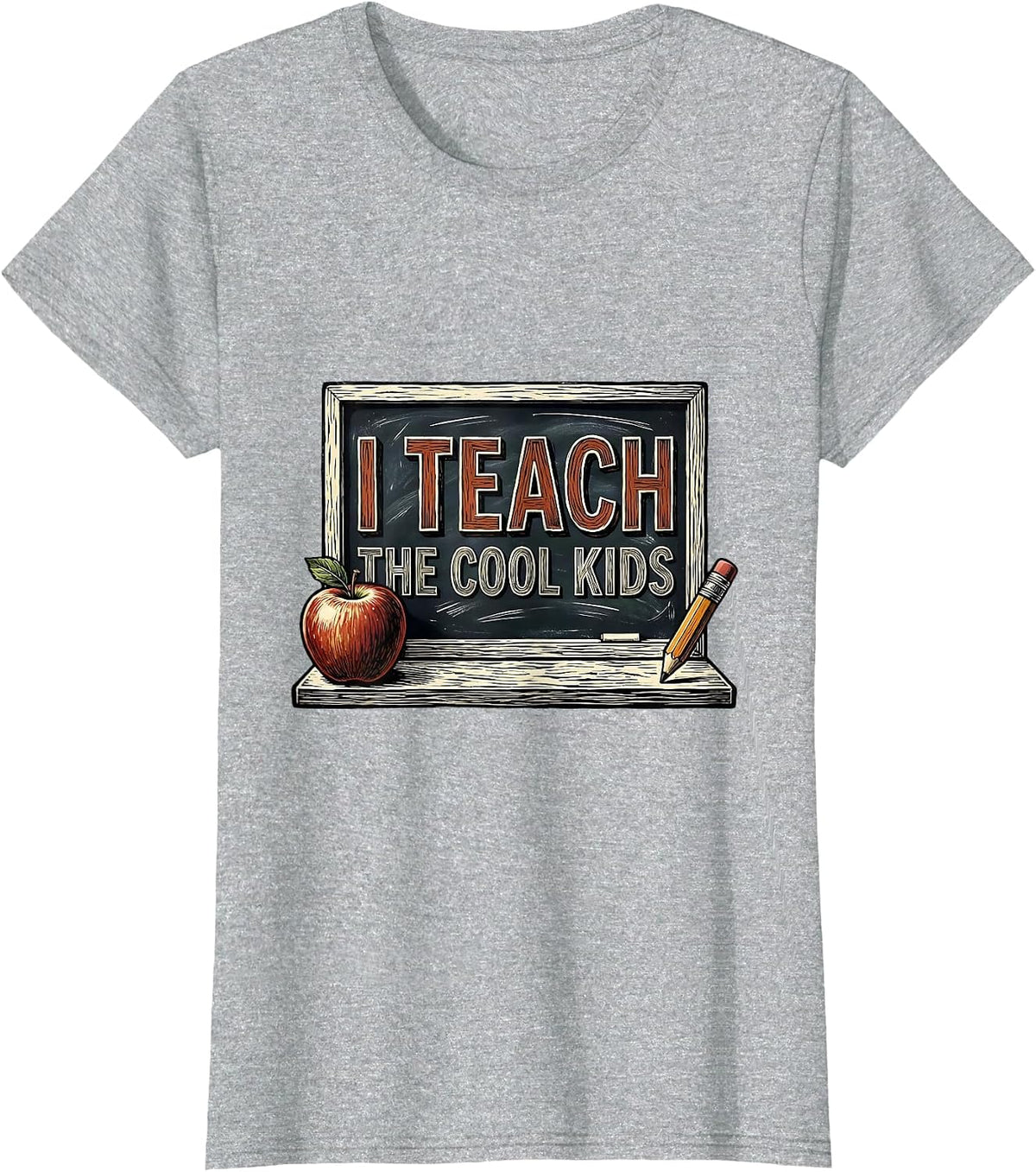 I Teach The Cool Kids 5th Grade Teacher Design T-Shirt - Heather Grey