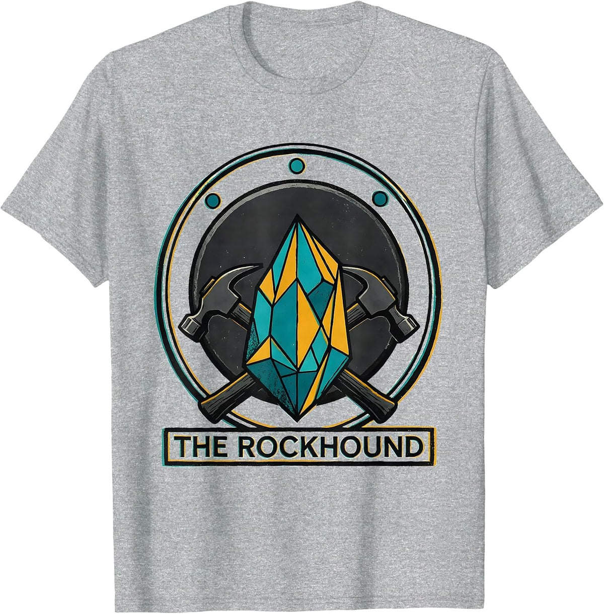 Men's The Rockhound Midcentury Modern Geode Humor Mineral T-Shirt - Heather Grey