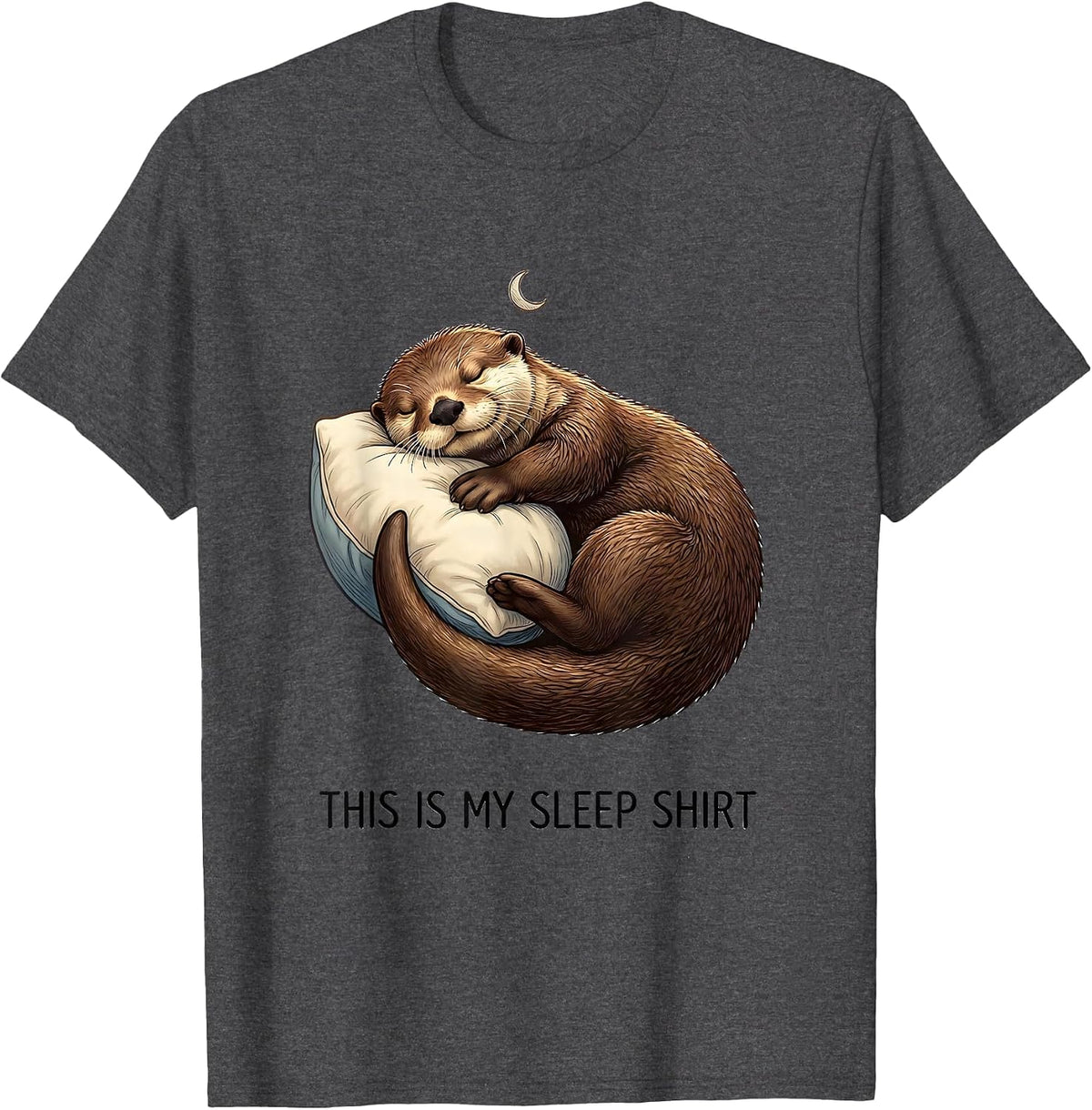 Men's This Is My Sleep Shirt Funny Otter Pajama Animal Lover Humor T-Shirt - Dark Heather Grey