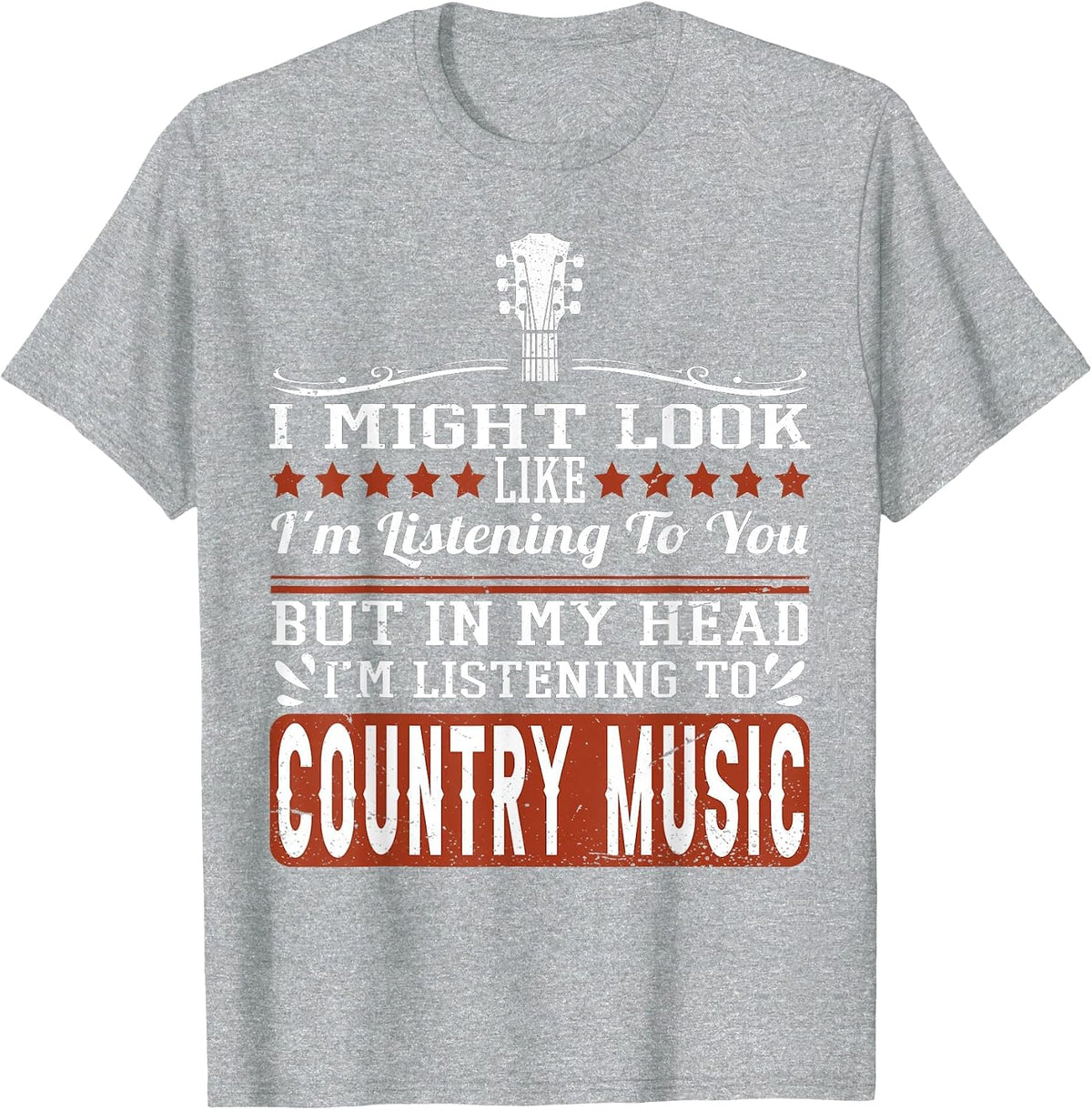 Funny Country Music Lover Western Country Music T-Shirt - Heather Grey