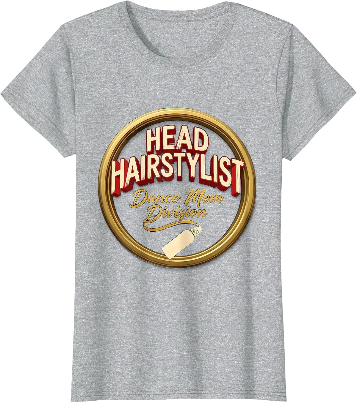 Women's Head Hairstylist Dance Mom Division Funny Leopard Print T-Shirt - Heather Grey