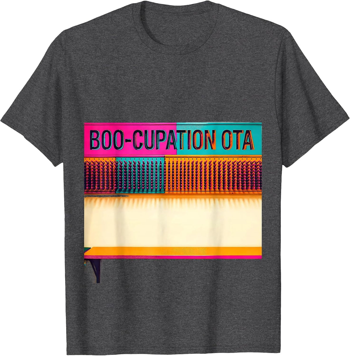 Men's Boo-cupation OTA Risograph Occupational Therapy Halloween T-Shirt - Dark Heather Grey
