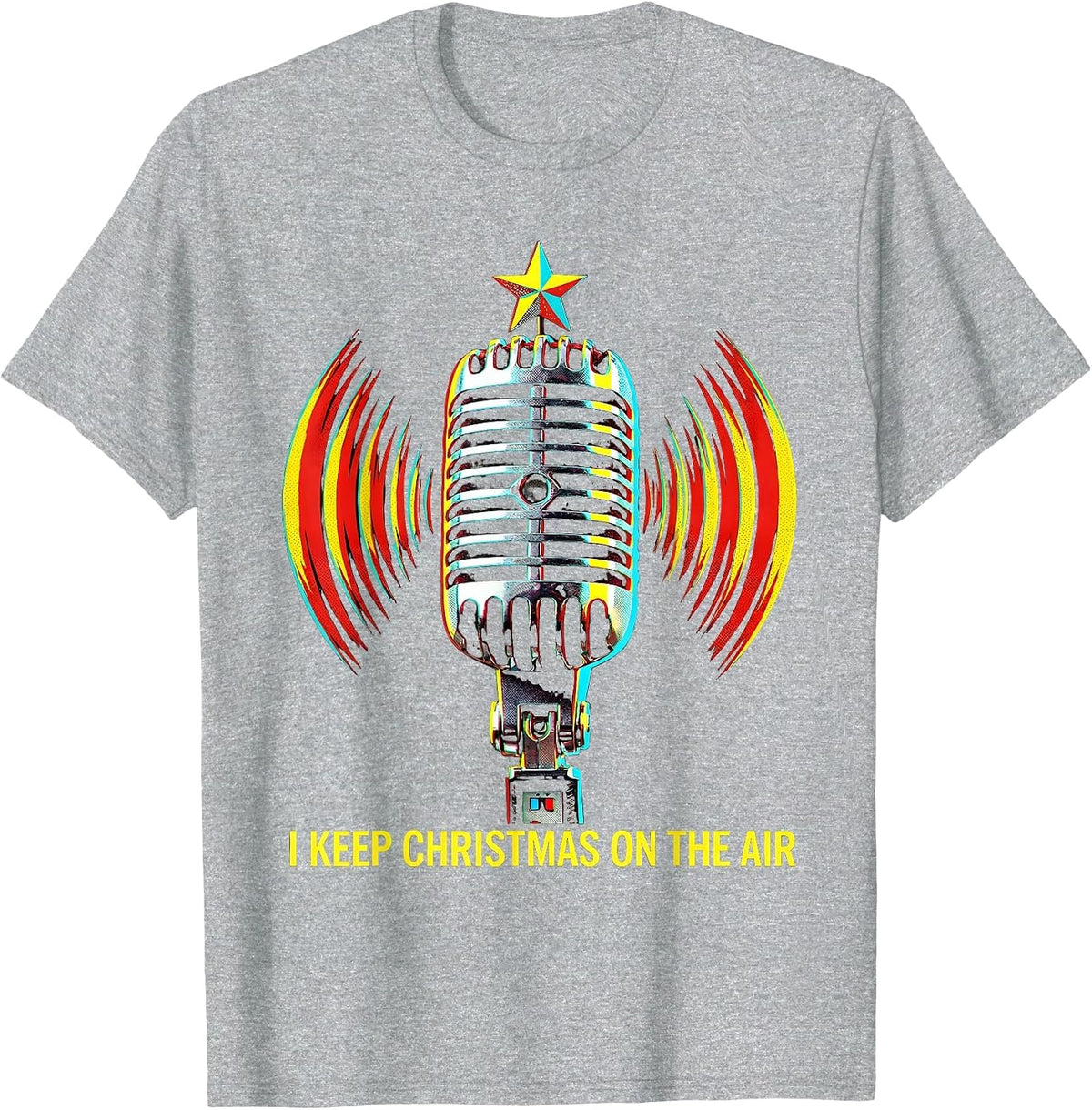 Men's I Keep Christmas On The Air Funny 911 Dispatcher Workplace T-Shirt - Heather Grey