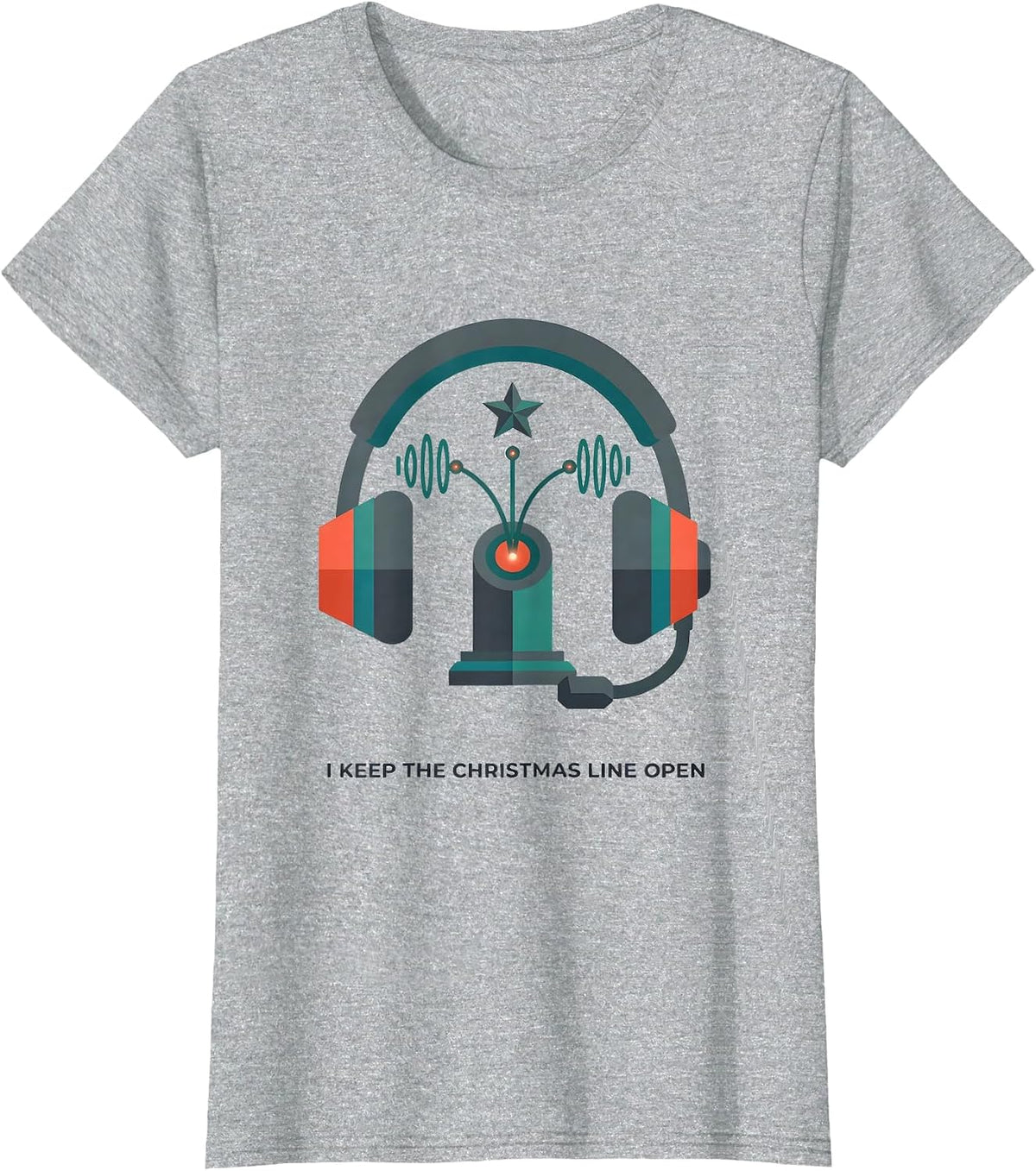 Women's I Keep The Christmas Line Open Funny 911 Dispatcher T-Shirt - Heather Grey