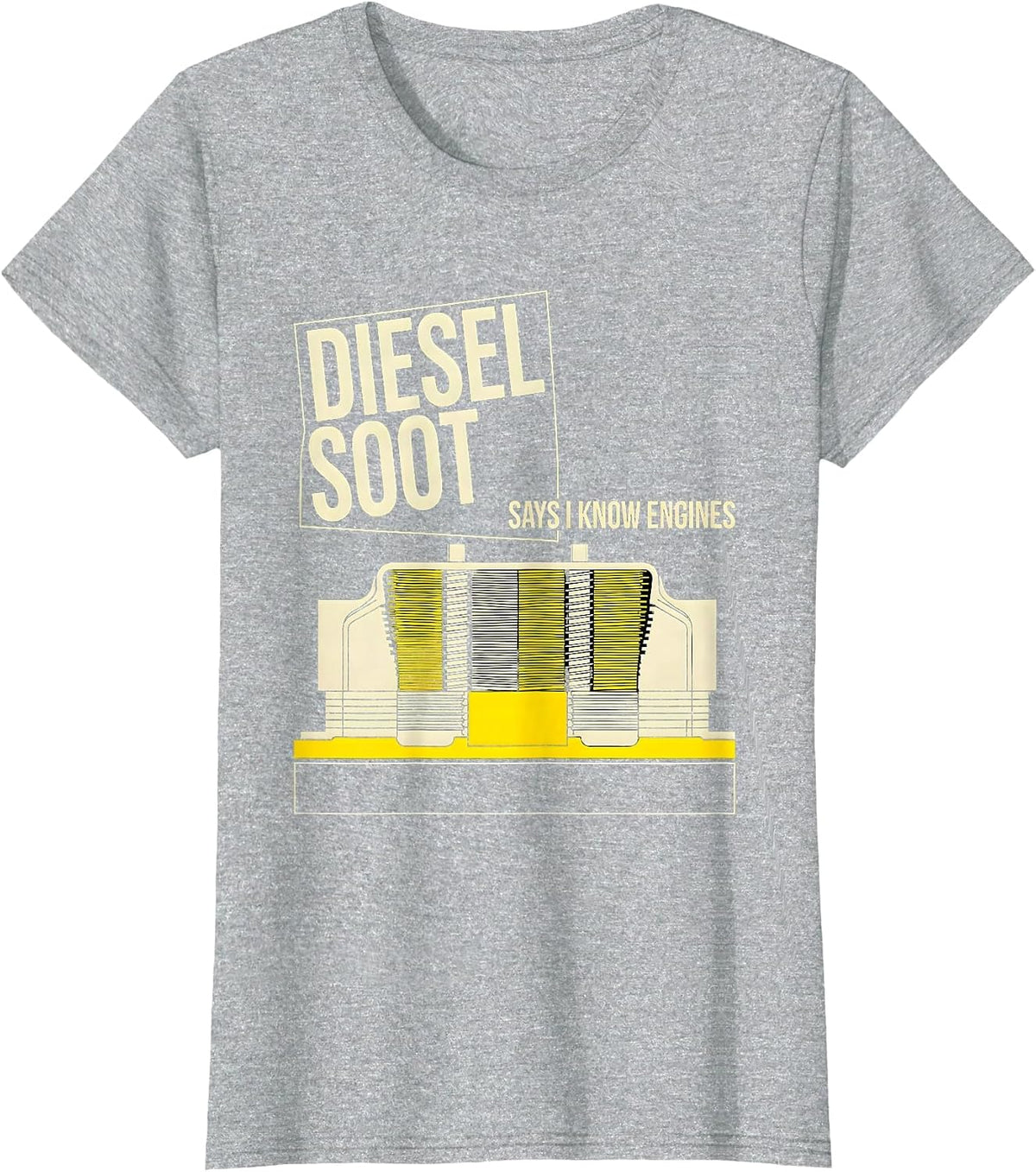 Diesel Soot Says I Know Engines Funny Diesel Mechanic Gift T-Shirt - Heather Grey