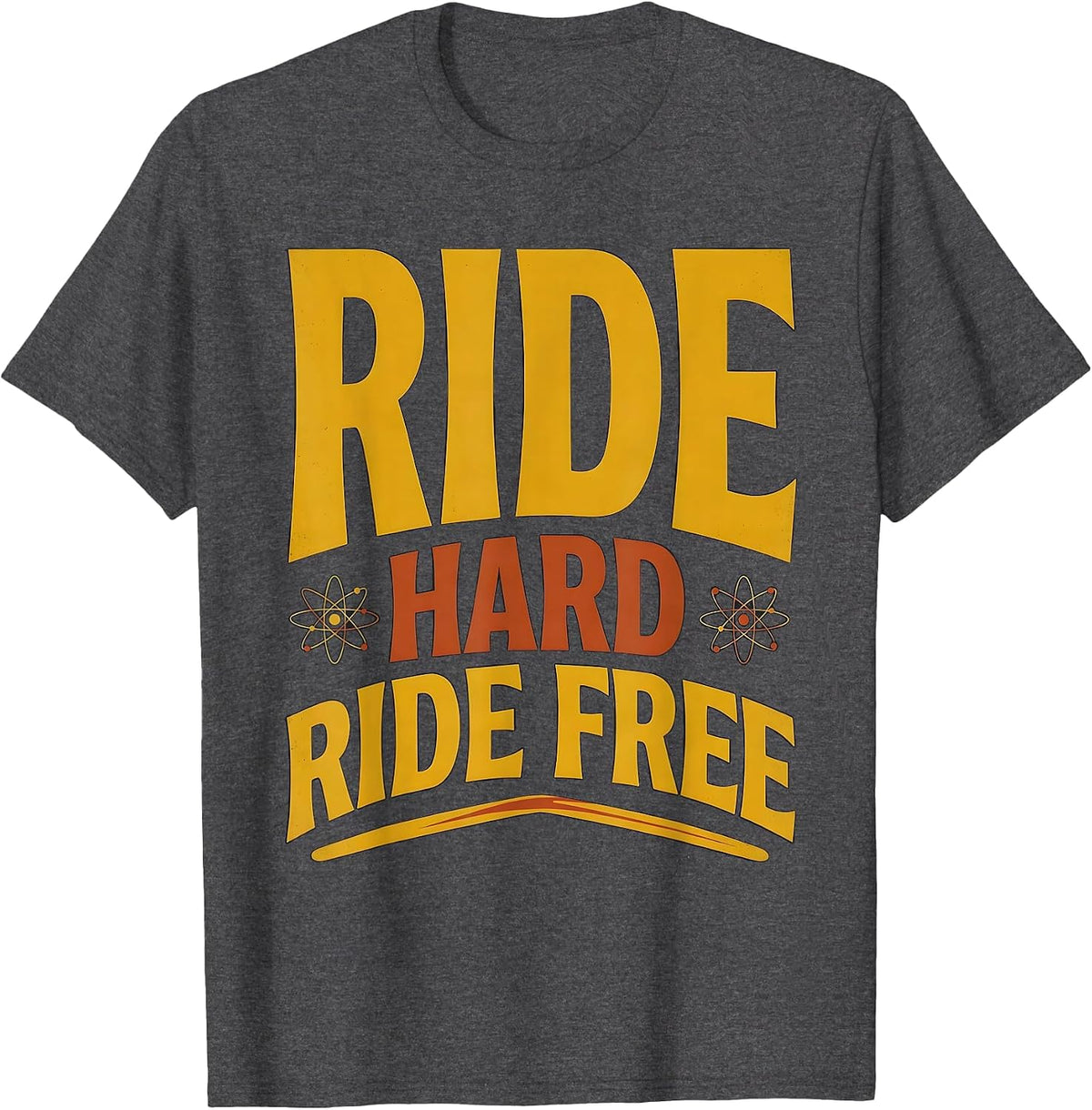Ride Hard Ride Free Western Cowboy Design T-Shirt - Dark Heather Grey