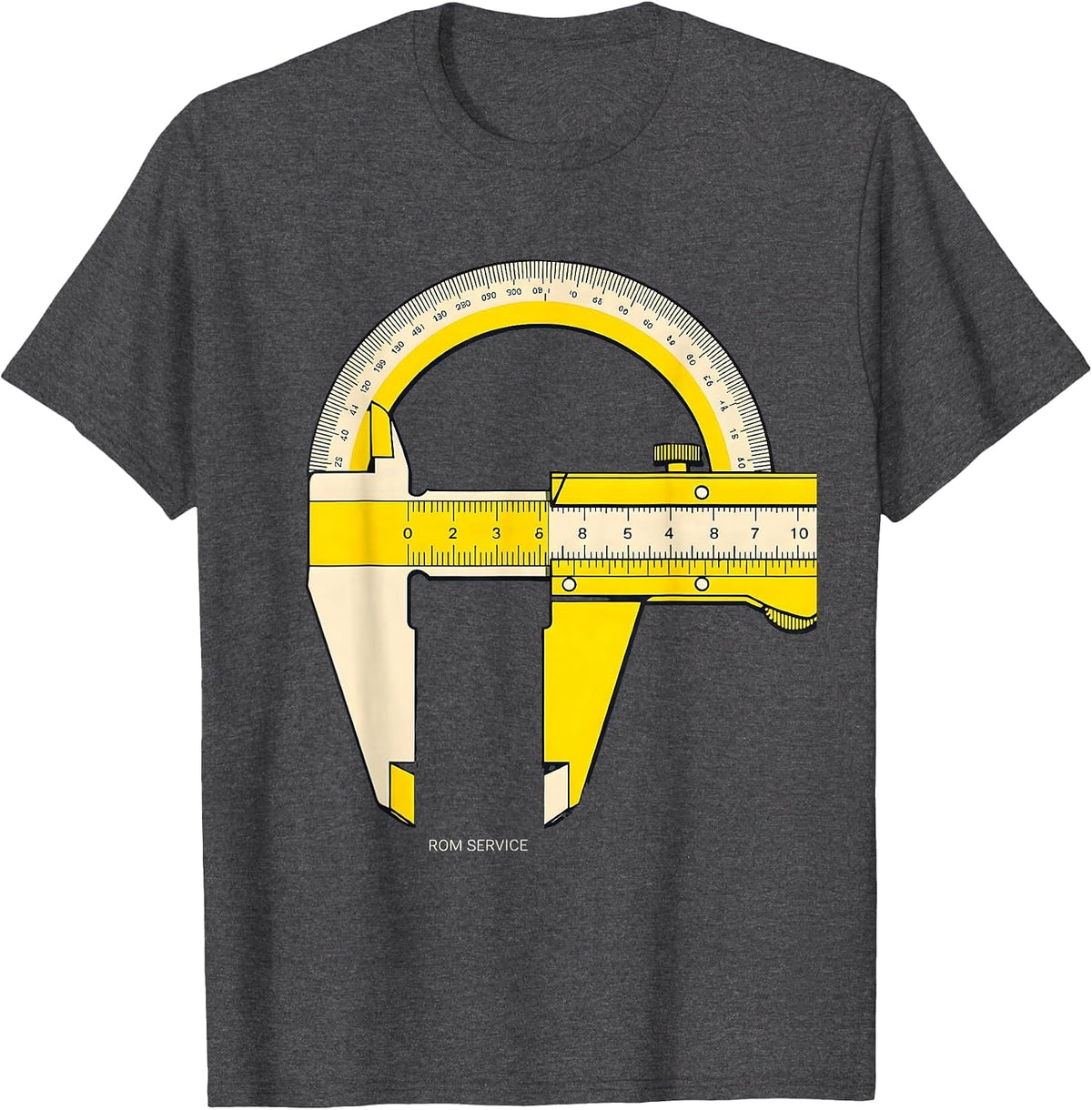 Men's ROM Service Stencil Graphic Physical Therapist Humor PT OT T-Shirt - Dark Heather Grey
