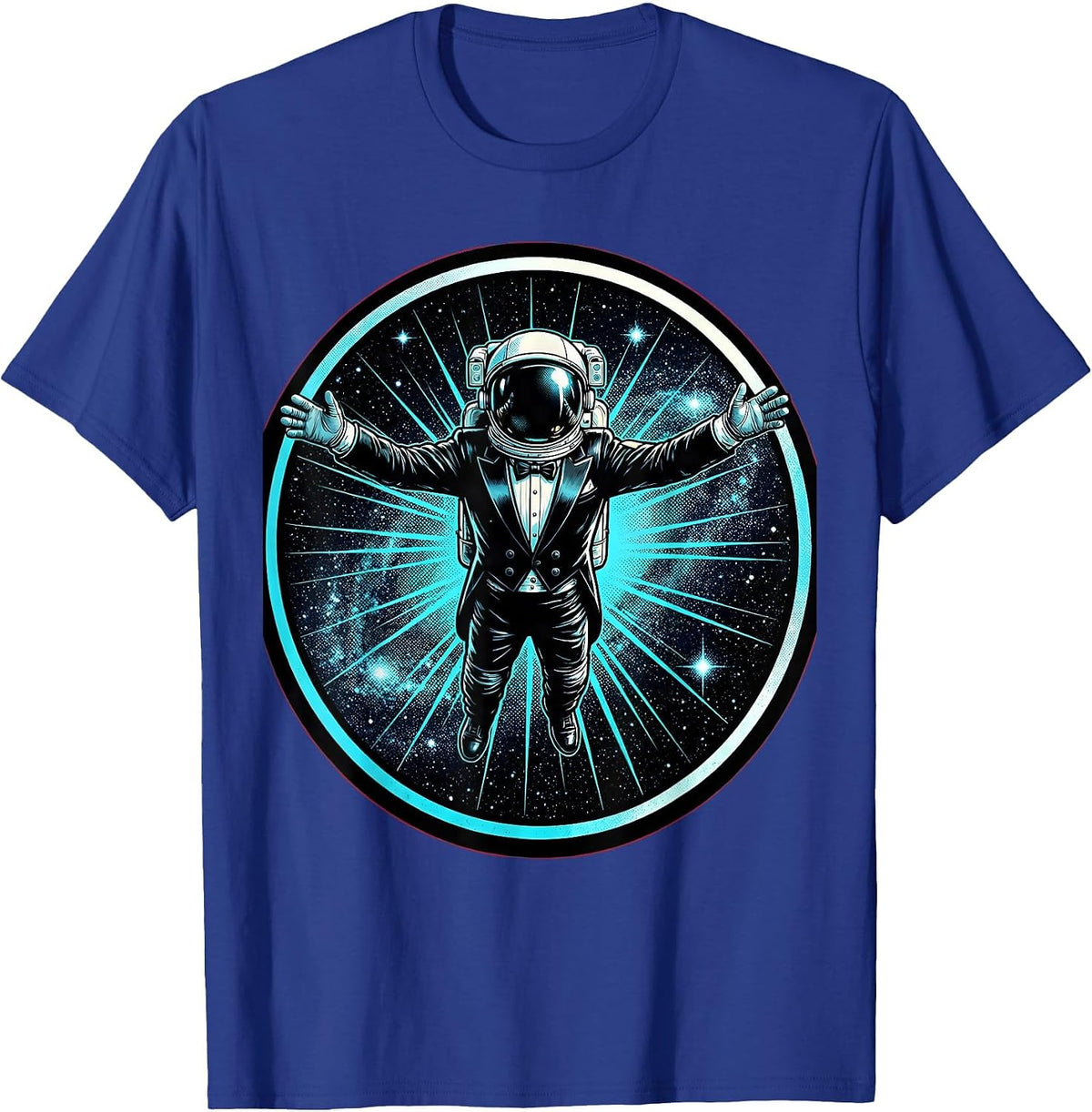 Men's Astronaut in Tuxedo Space Floating Graphic T-Shirt - Royal Blue