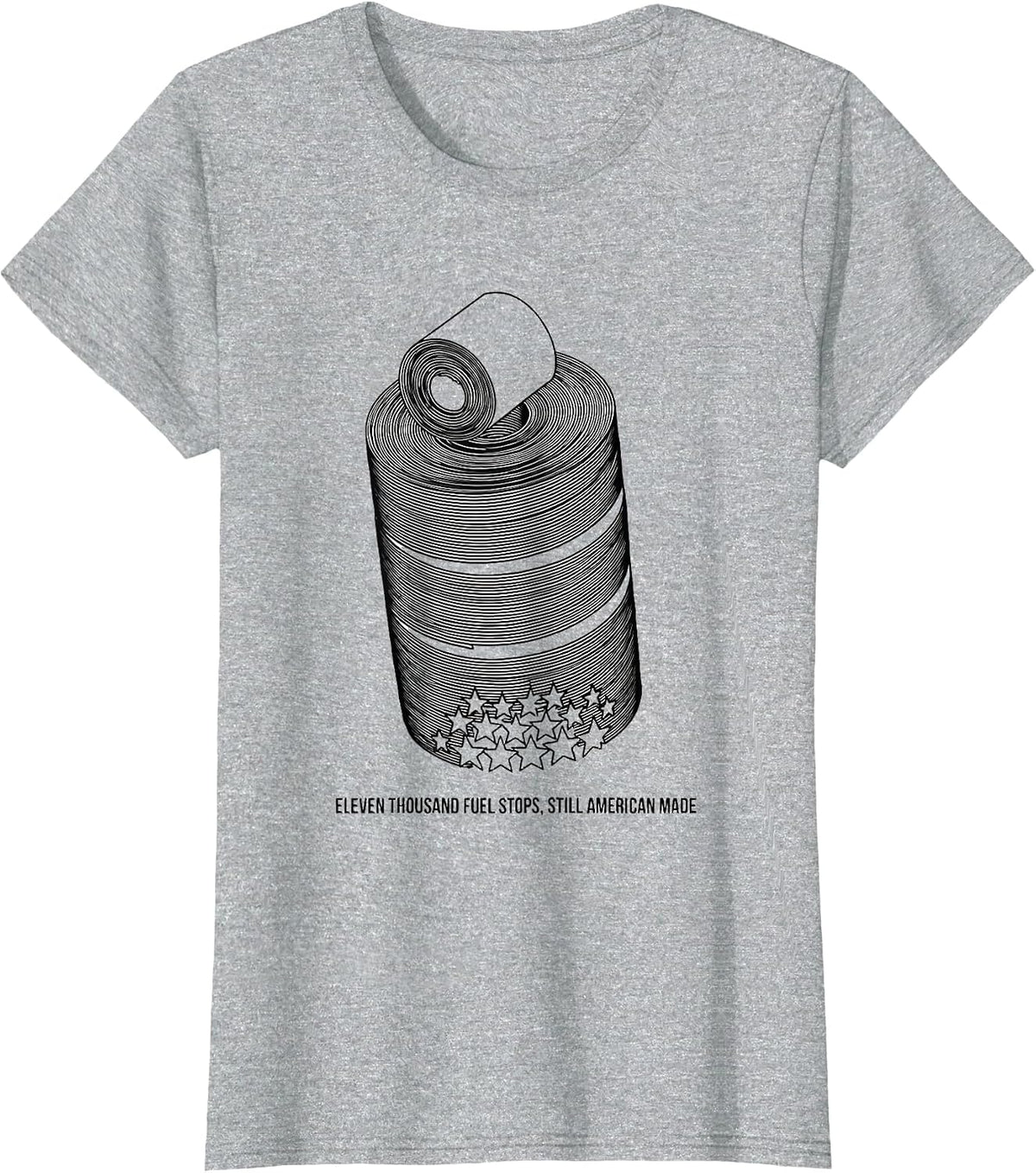 Women's Eleven Thousand Fuel Stops, Still American Made Trucker T-Shirt - Heather Grey