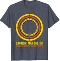 Caution: May Sketch Singularity Physics Astrophysicist T-Shirt - Heather Blue
