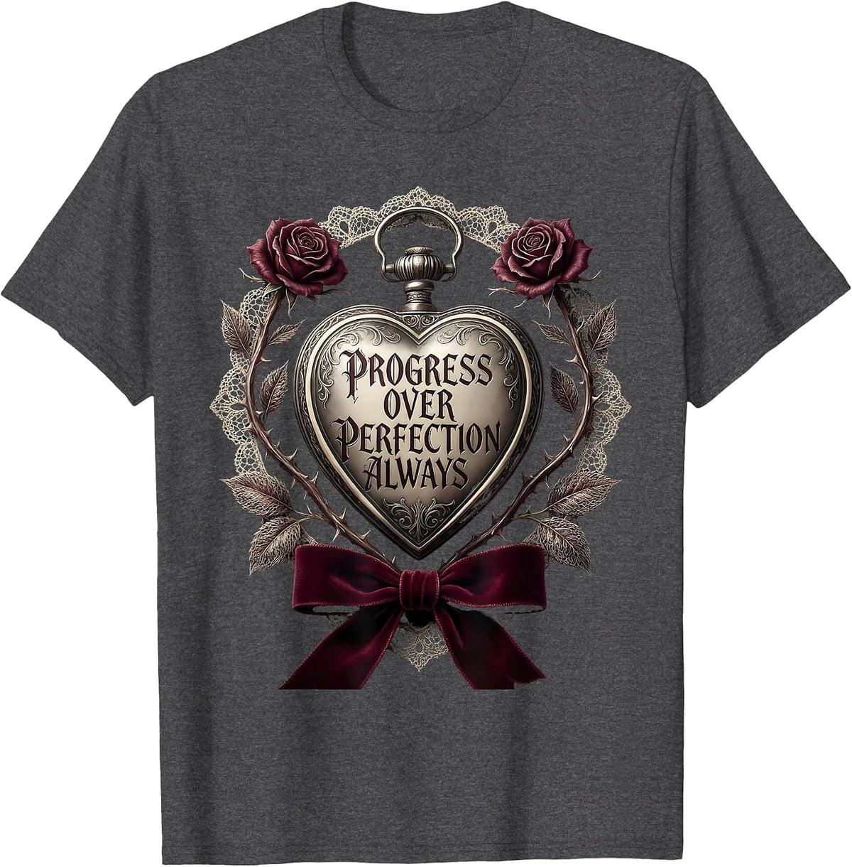 Progress Over Perfection Always Sped Teacher T-Shirt - Dark Heather Grey