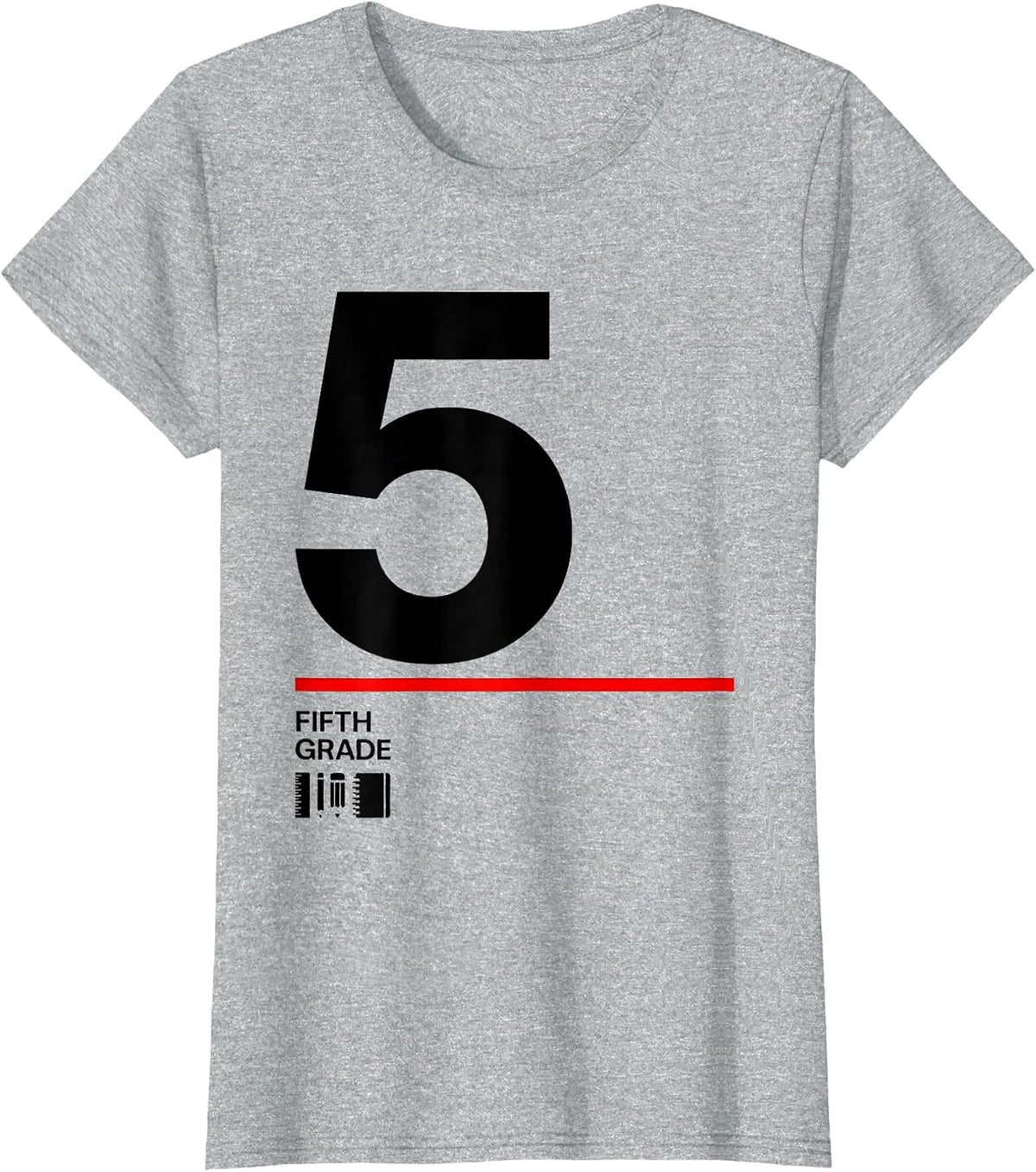 5TH GRADE FIFTH GRADE Swiss International Back To School T-Shirt - Heather Grey