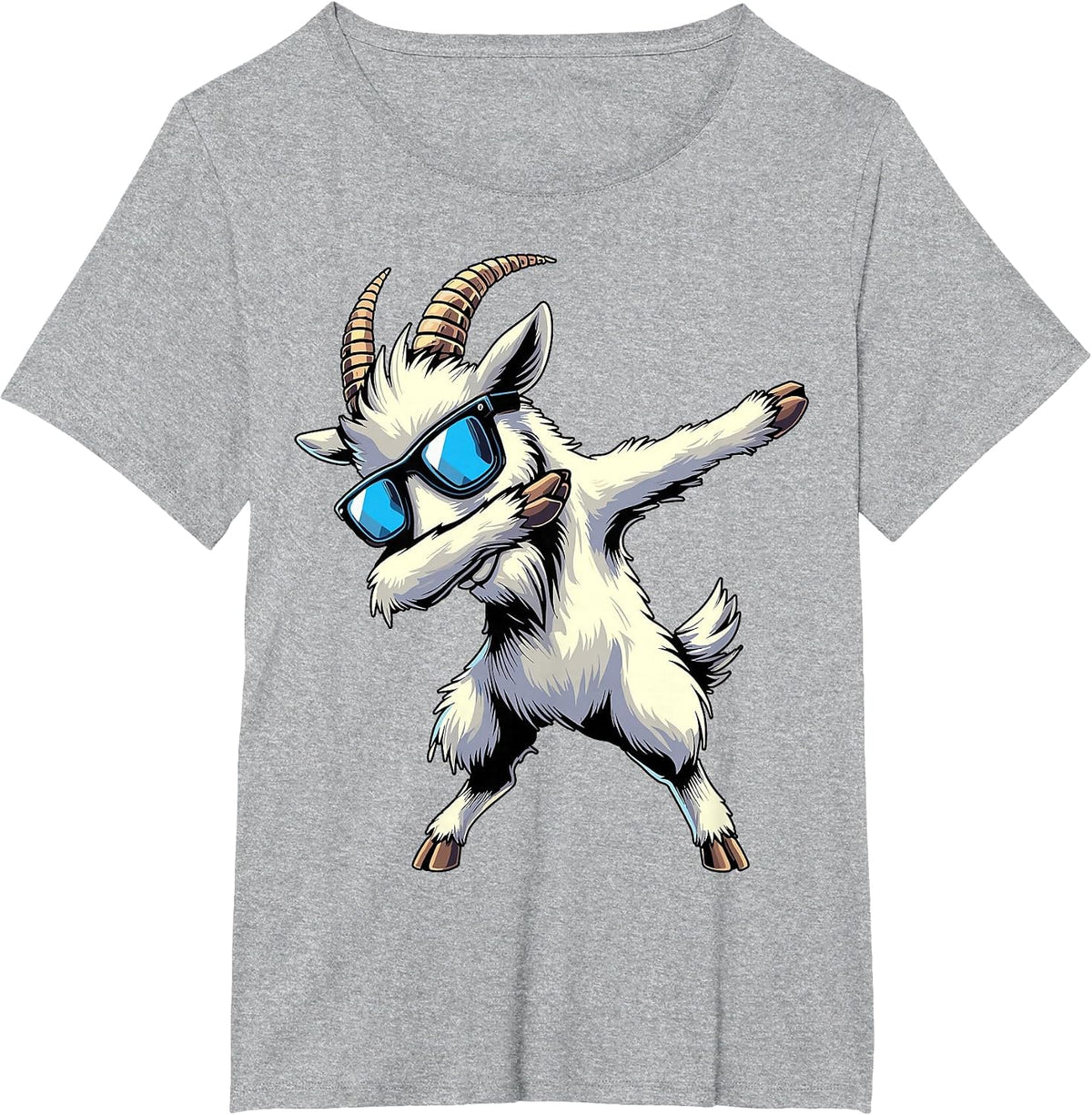 Dabbing Goat Sunglasses Animal T-Shirt - Heather Grey