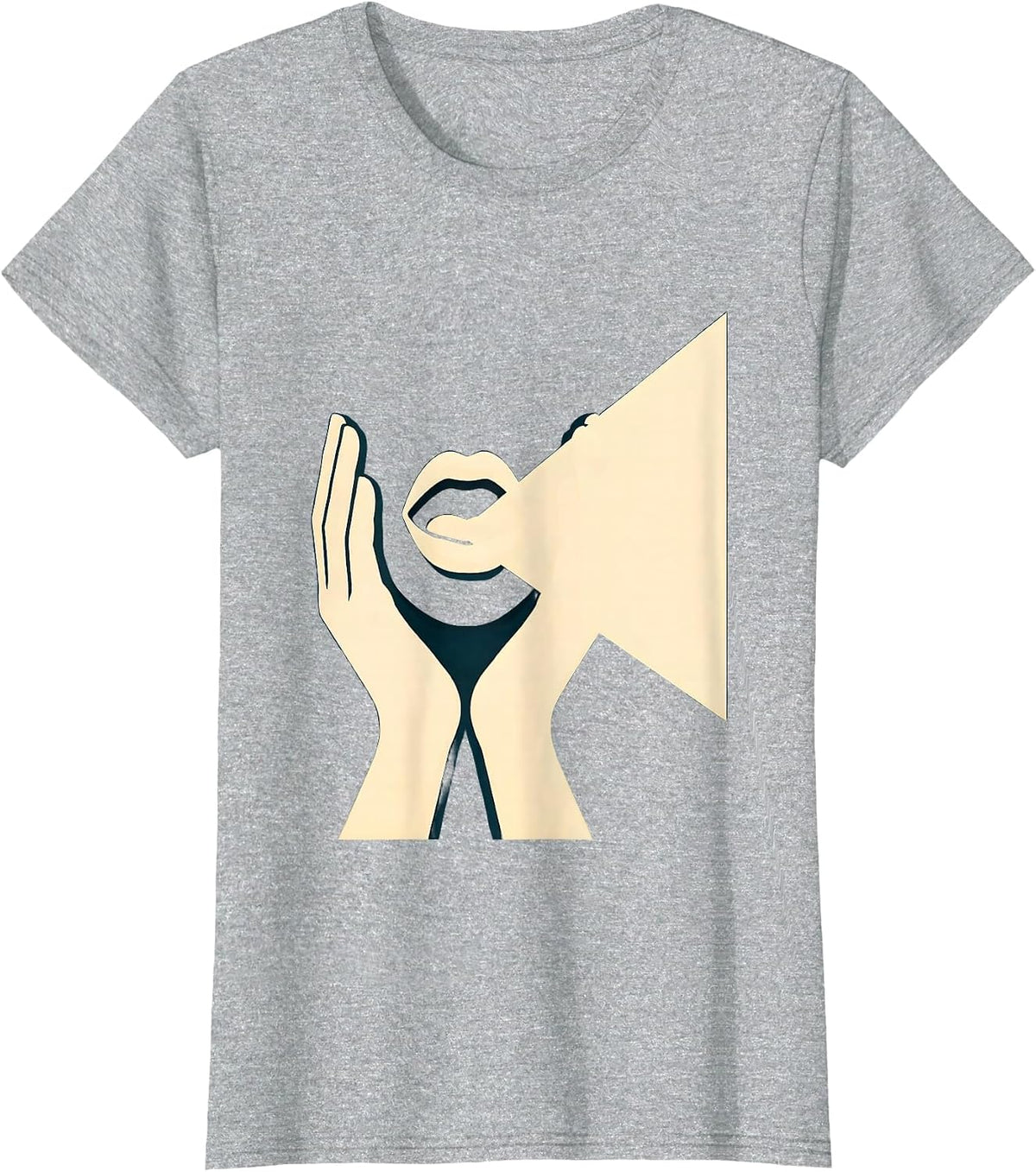 Women's Speech Therapy Hands Light Beam Illustration T-Shirt - Heather Grey