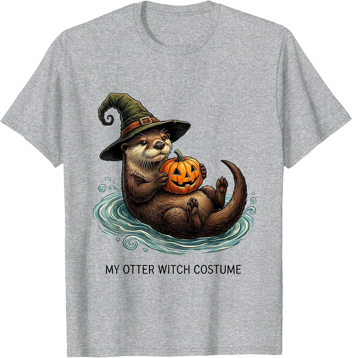 Men's My Otter Witch Costume Funny Halloween Animal Lover T-Shirt - Heather Grey